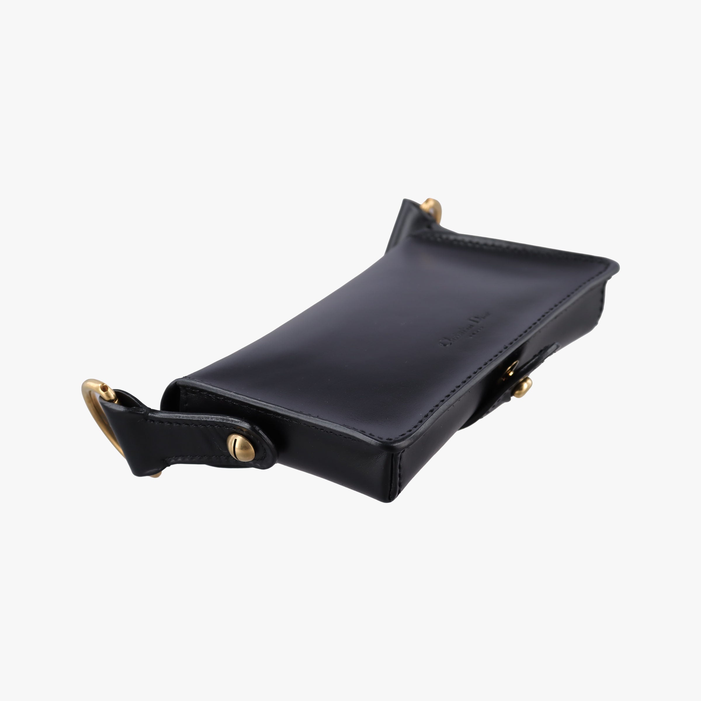 Pre-owned Christian Dior Mini D-Bee Black Leather  shoulderbag | stylenewstar