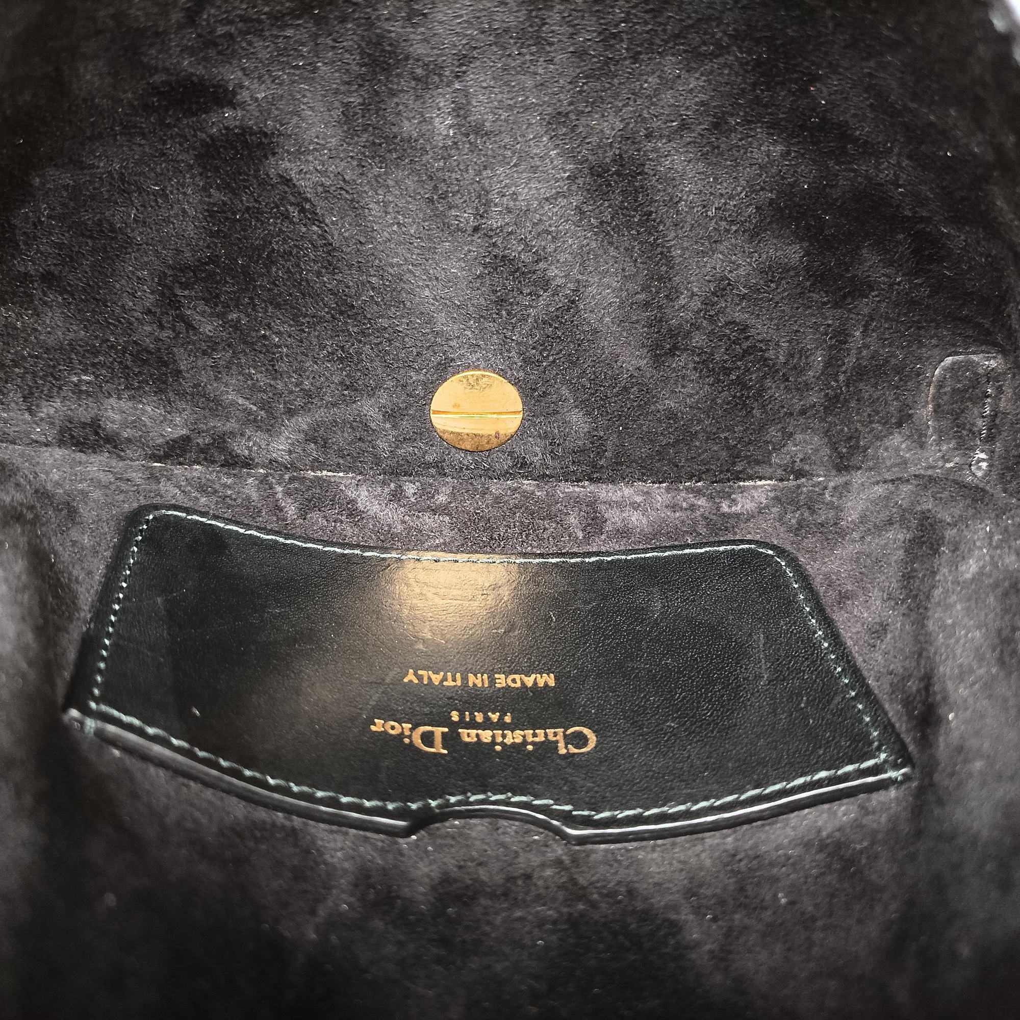 Pre-owned Christian Dior Mini D-Bee Black Leather  shoulderbag | stylenewstar