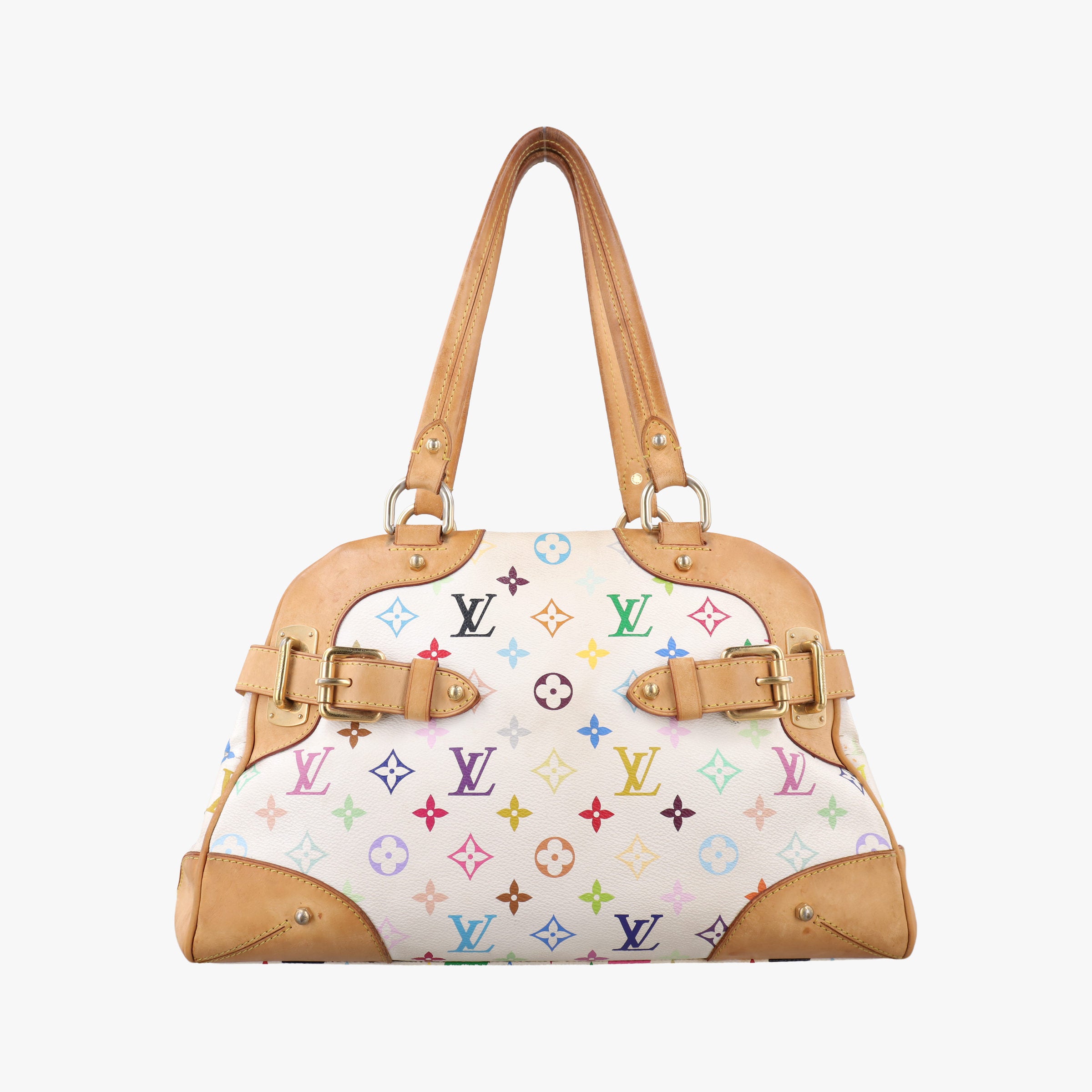 Vintage Louis Vuitton CLAUDIA white Monogram Multicolor M40193 shoulderbag | stylenewstar