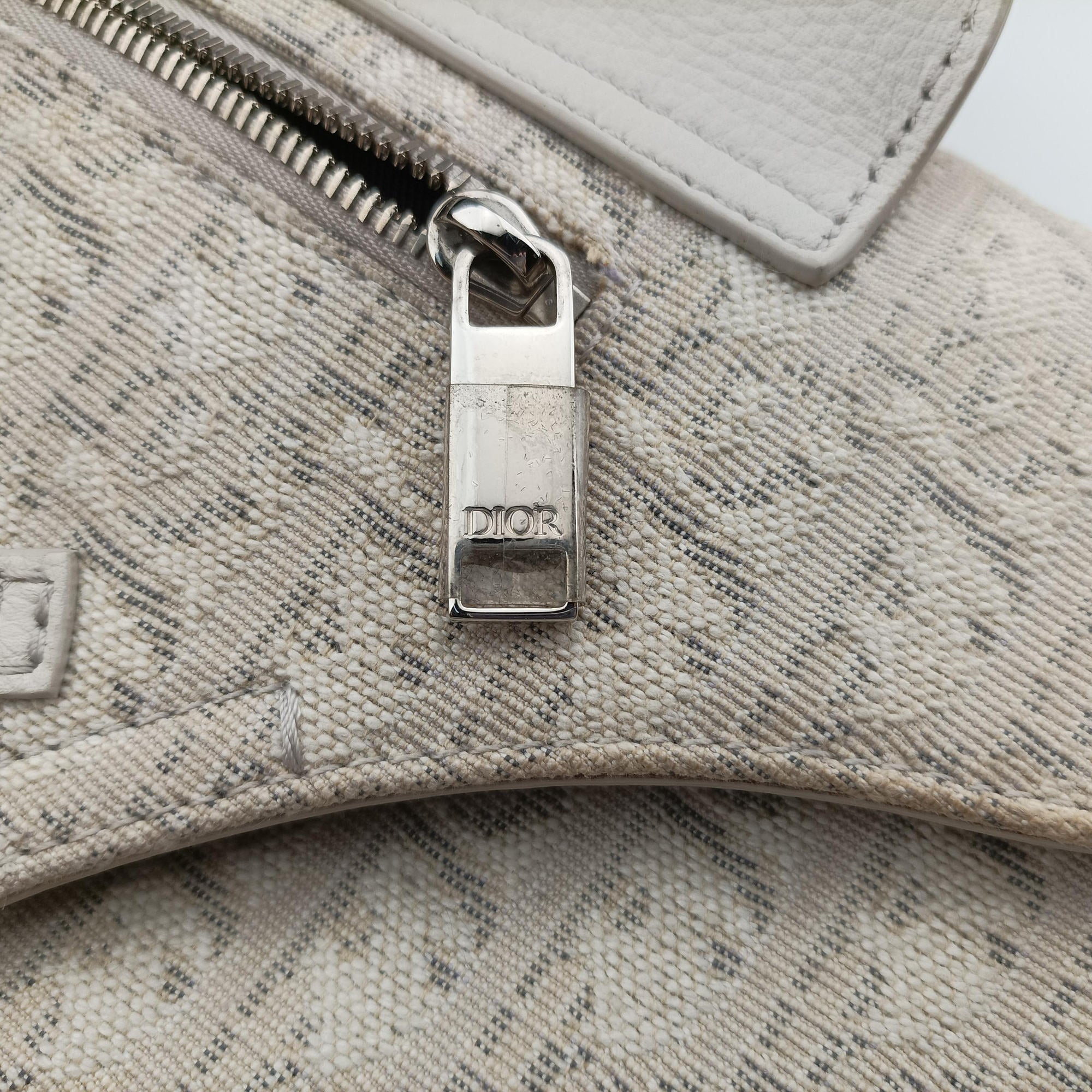 Vintage Christian Dior Saddle White Jacquard × Leather  bum bag/waist bag | stylenewstar