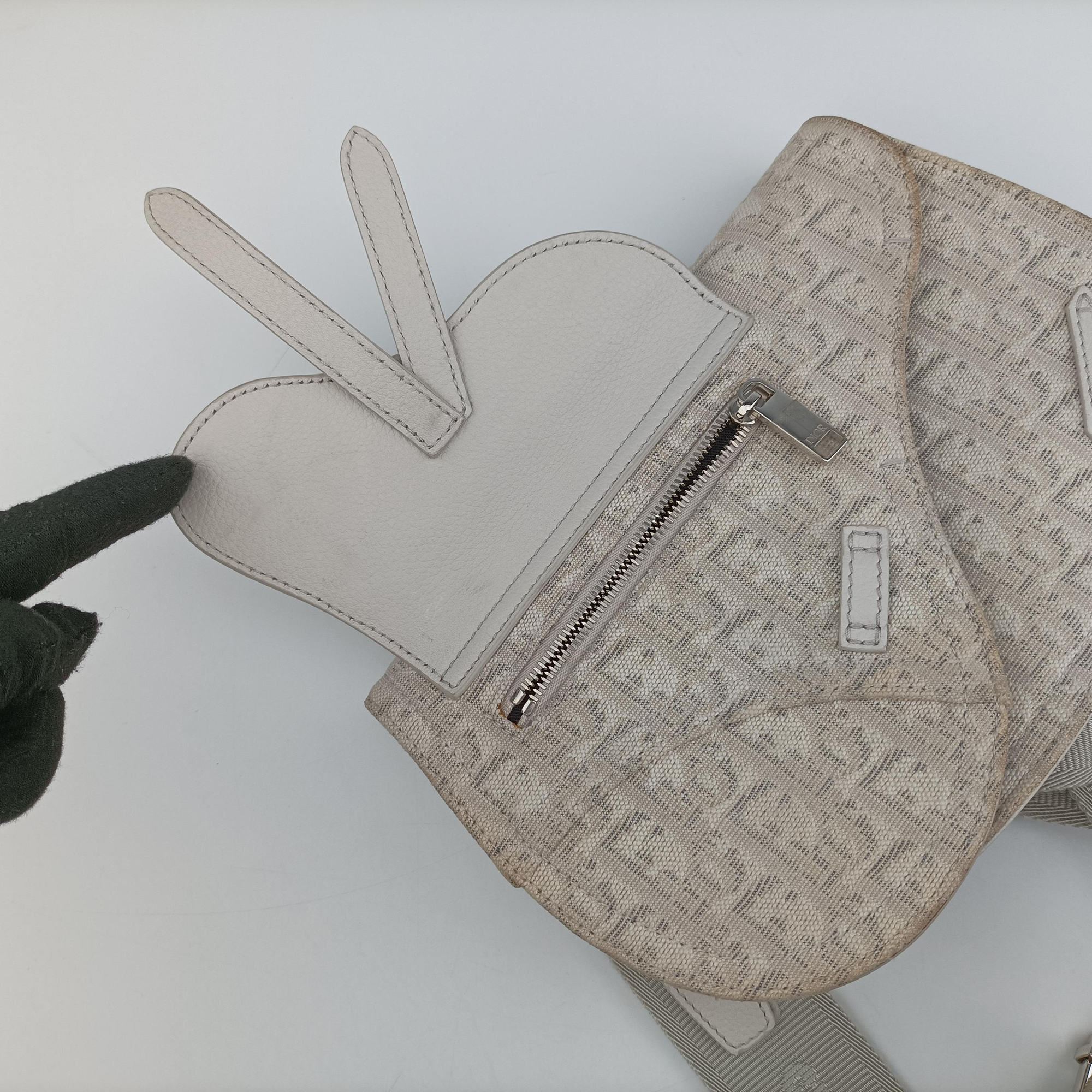 Vintage Christian Dior Saddle White Jacquard × Leather  bum bag/waist bag | stylenewstar