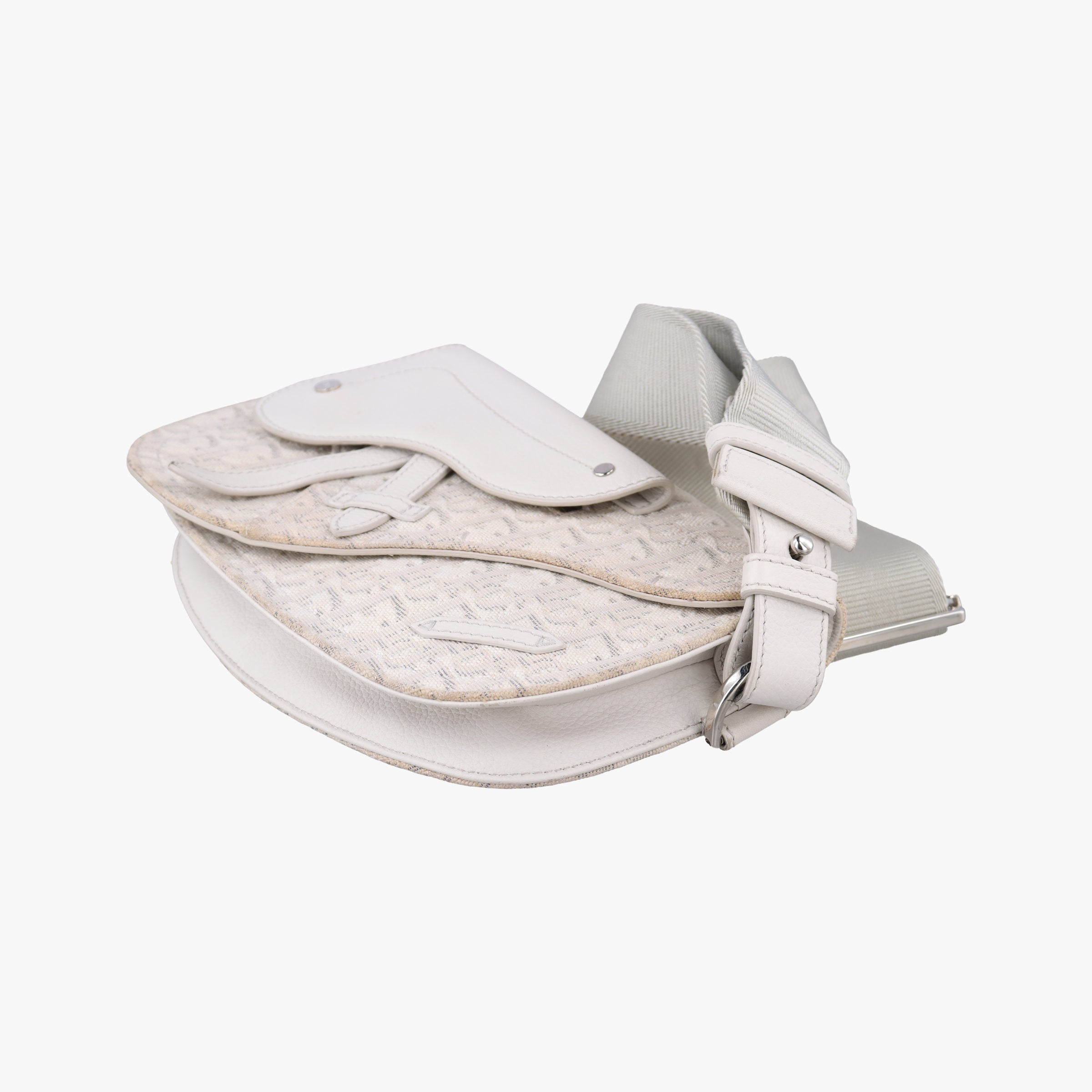 Vintage Christian Dior Saddle White Jacquard × Leather  bum bag/waist bag | stylenewstar