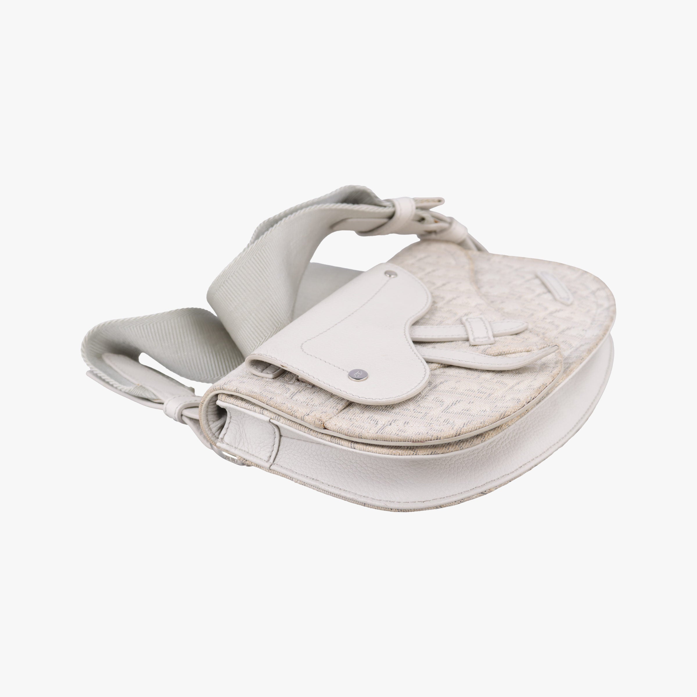 Vintage Christian Dior Saddle White Jacquard × Leather  bum bag/waist bag | stylenewstar