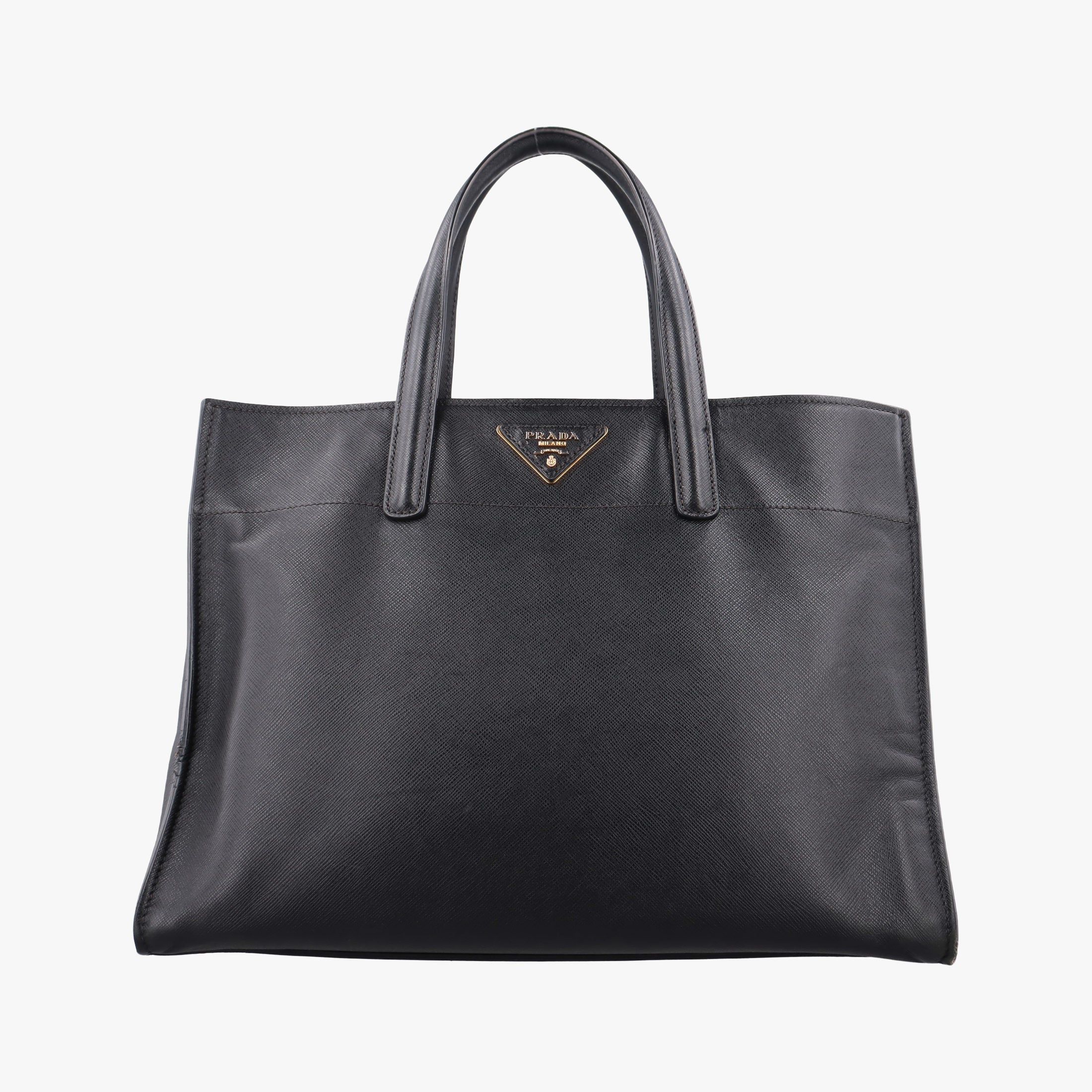 Pre-owned Prada Triple Pocket Convertible Zip Tote Black SAFFIANO　Leather BN2603 handbag | stylenewstar