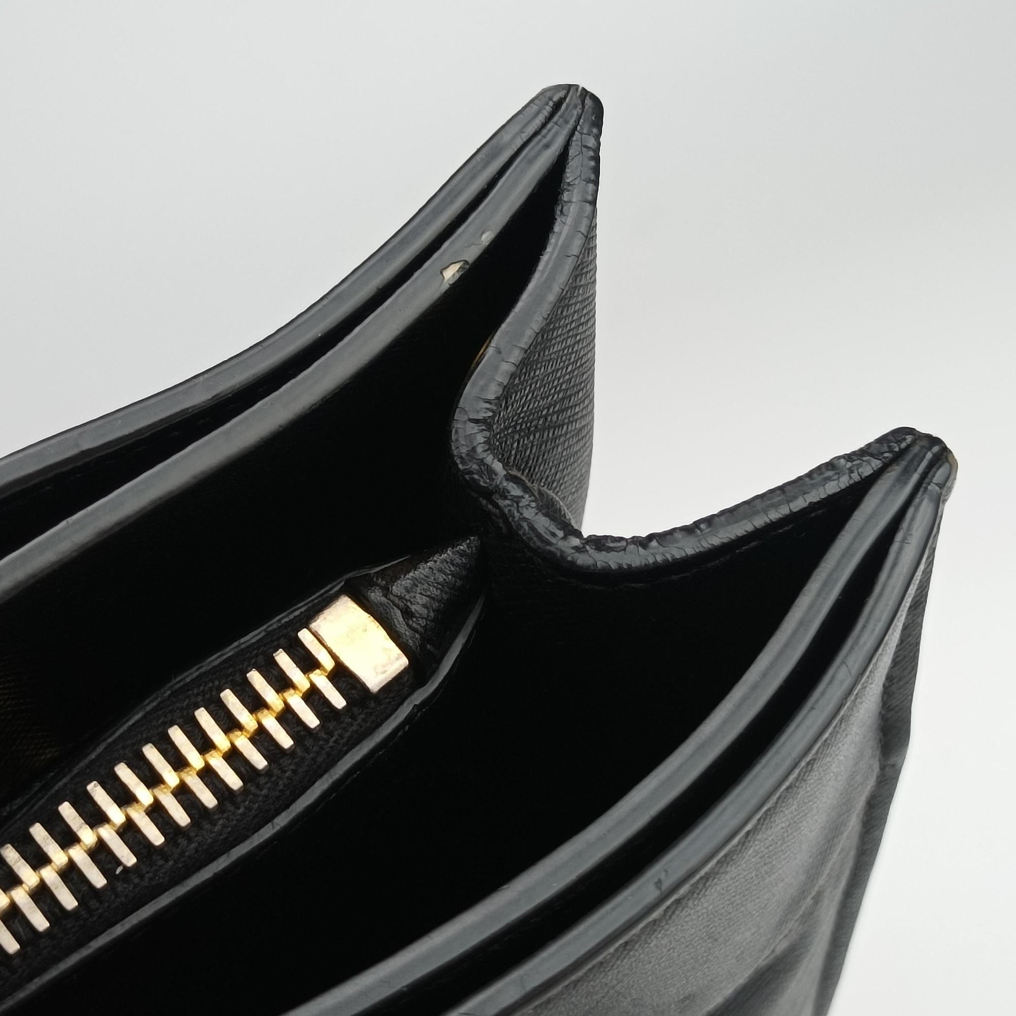 Pre-owned Prada Triple Pocket Convertible Zip Tote Black SAFFIANO　Leather BN2603 handbag | stylenewstar