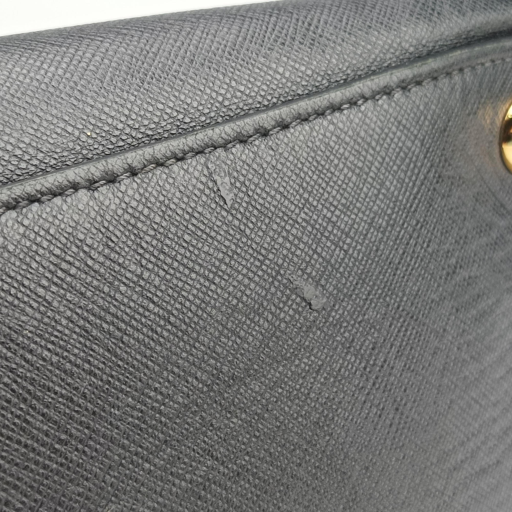 Pre-owned Prada Triple Pocket Convertible Zip Tote Black SAFFIANO　Leather BN2603 handbag | stylenewstar