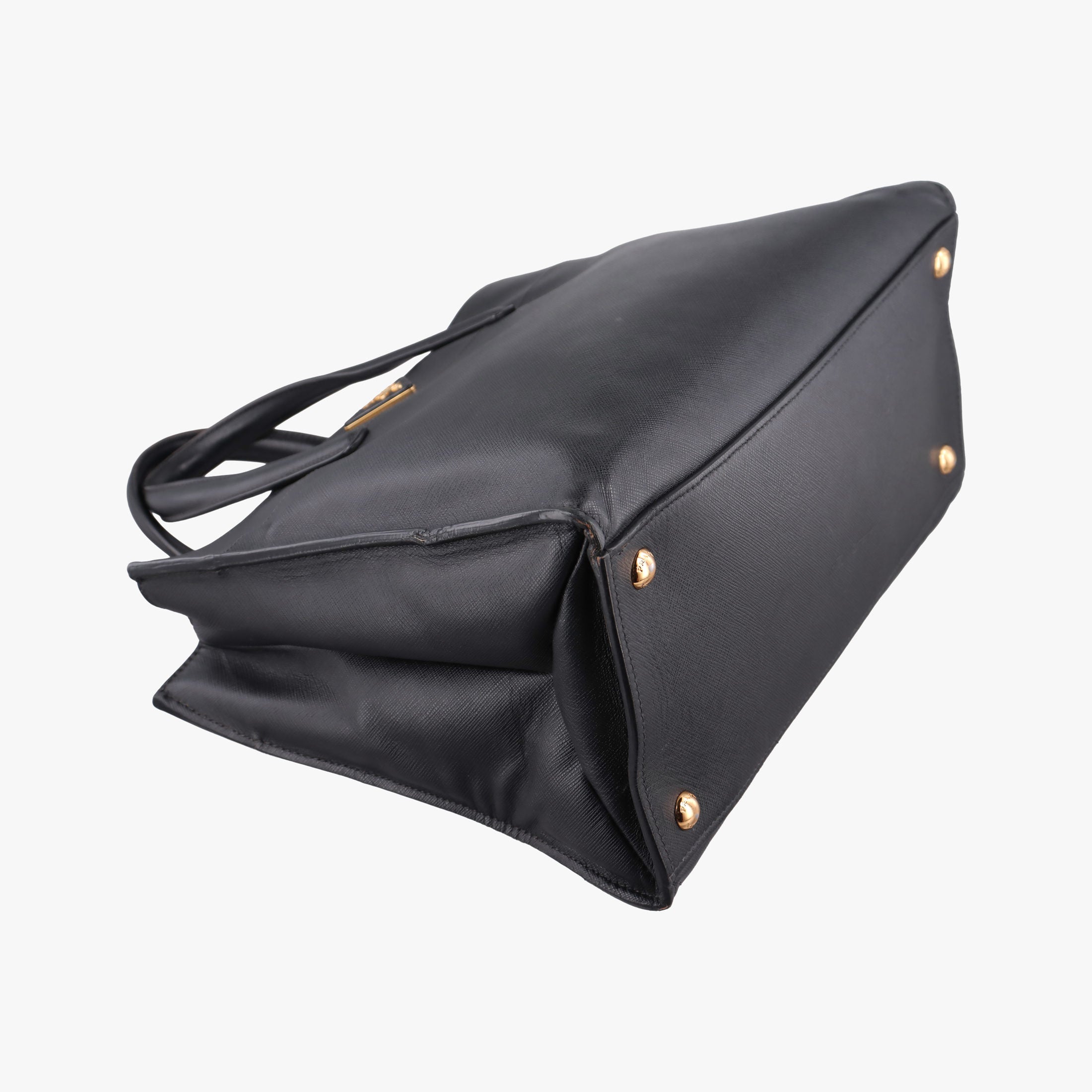Pre-owned Prada Triple Pocket Convertible Zip Tote Black SAFFIANO　Leather BN2603 handbag | stylenewstar