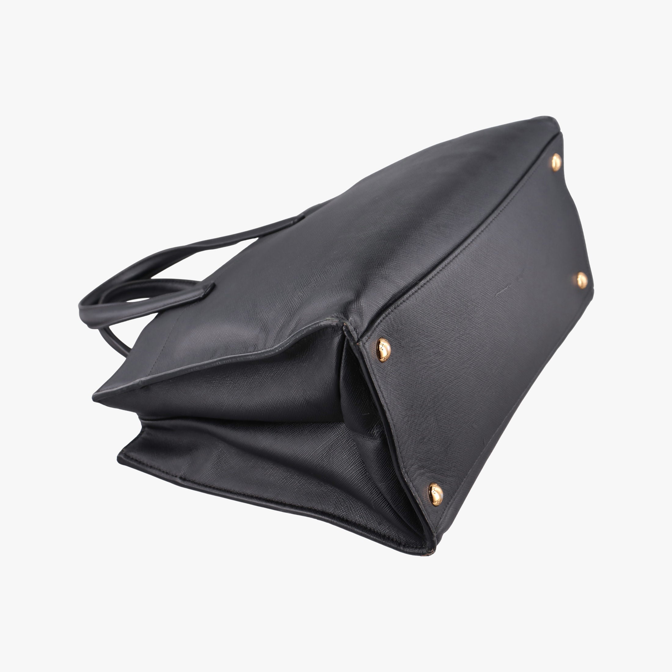 Pre-owned Prada Triple Pocket Convertible Zip Tote Black SAFFIANO　Leather BN2603 handbag | stylenewstar