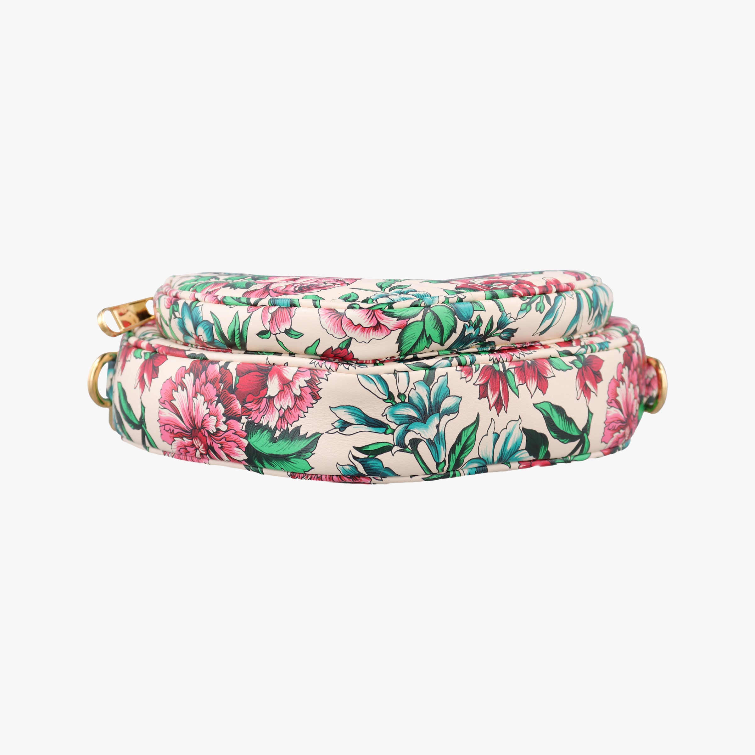 Pre-owned Gucci GG Marmont Flower Print Heart Multicolour Leather 740355 shoulderbag | stylenewstar