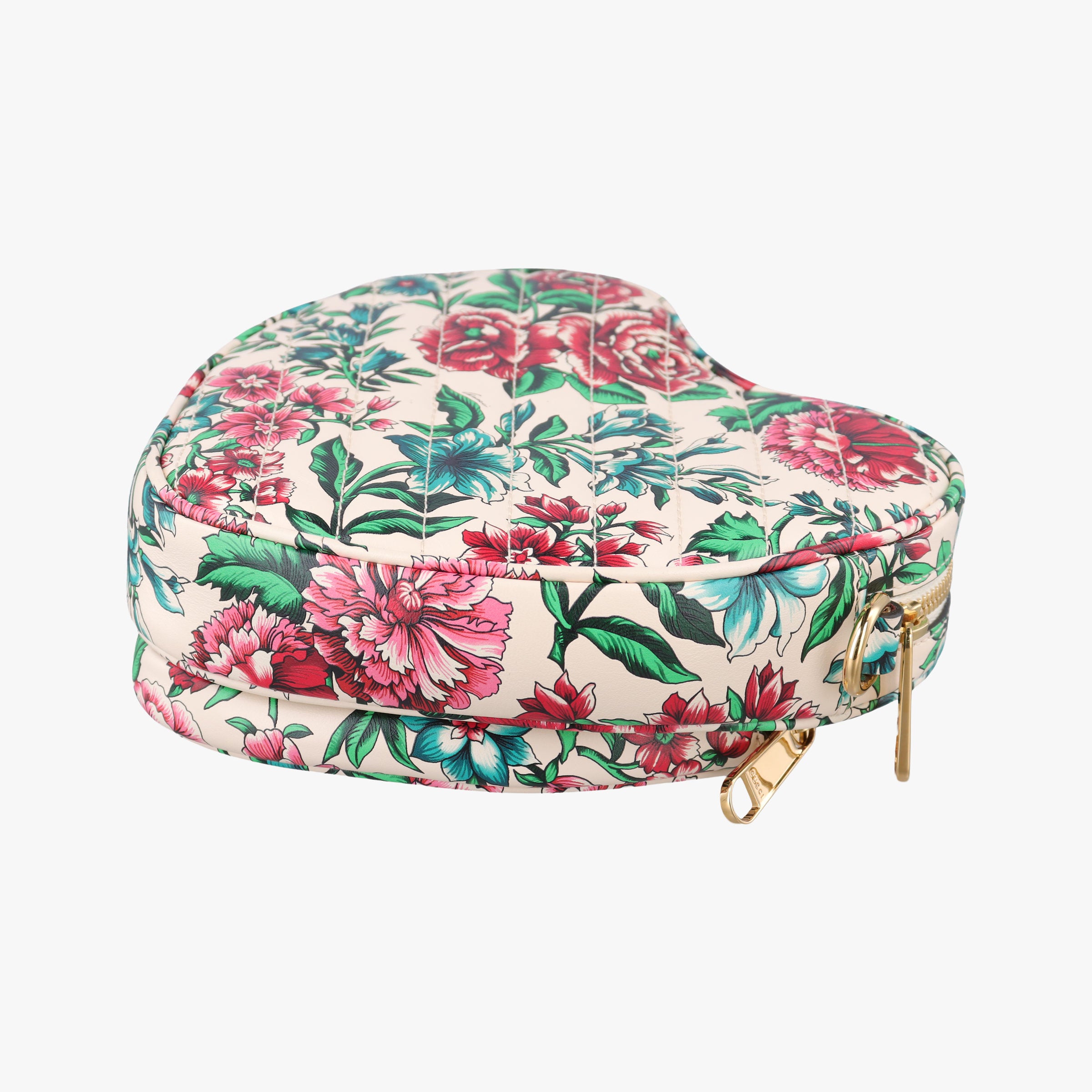 Pre-owned Gucci GG Marmont Flower Print Heart Multicolour Leather 740355 shoulderbag | stylenewstar