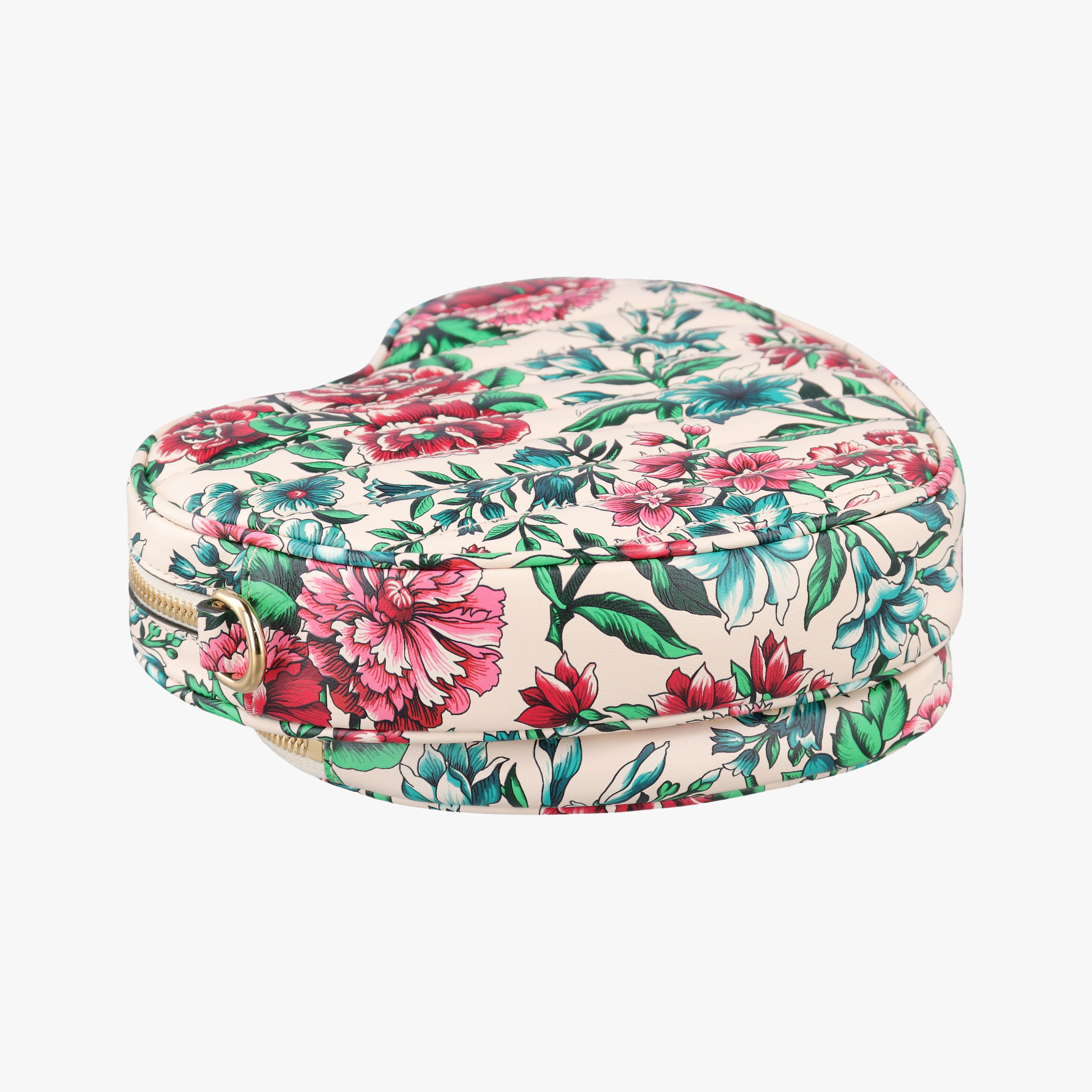 Pre-owned Gucci GG Marmont Flower Print Heart Multicolour Leather 740355 shoulderbag | stylenewstar