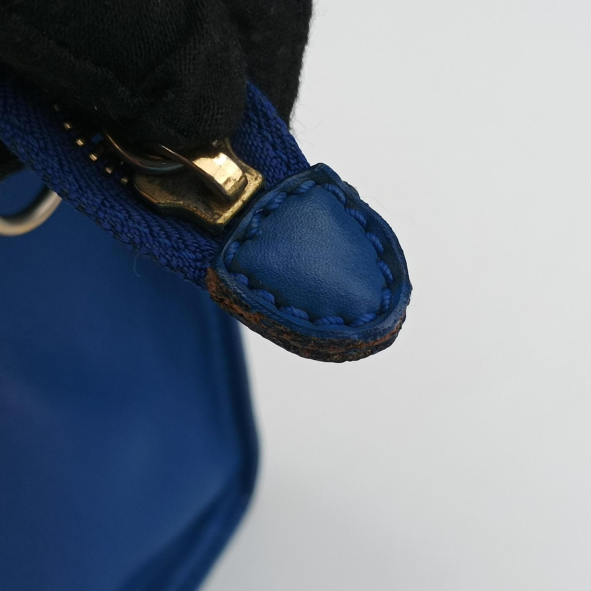 Vintage Celine Luggage Mini Shopper Blue Leather  shoulderbag | stylenewstar