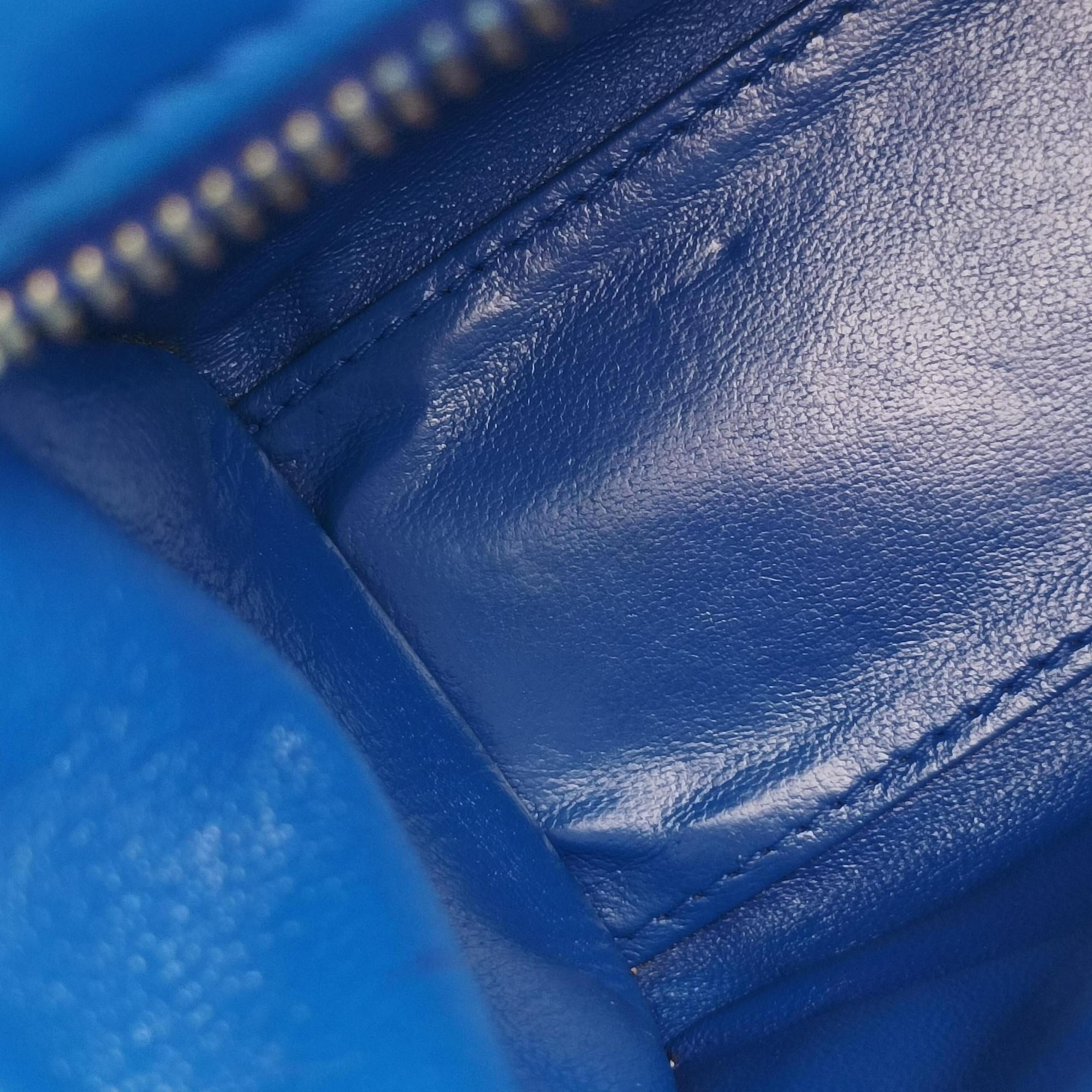 Vintage Celine Luggage Mini Shopper Blue Leather  shoulderbag | stylenewstar