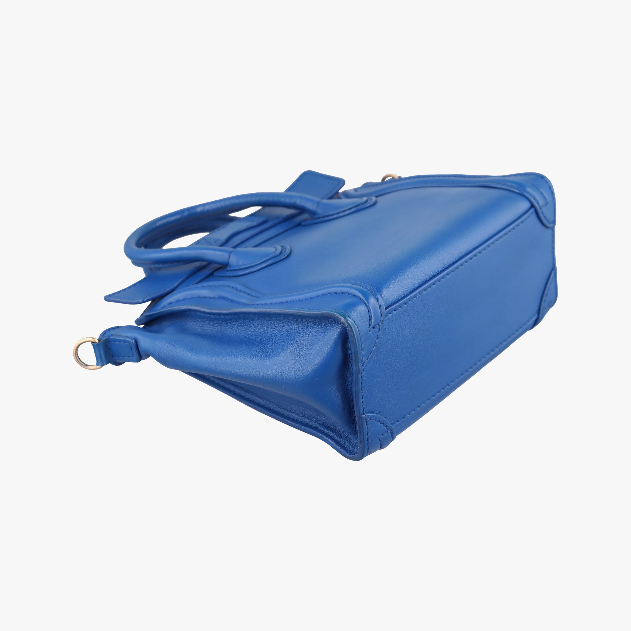 Vintage Celine Luggage Mini Shopper Blue Leather  shoulderbag | stylenewstar