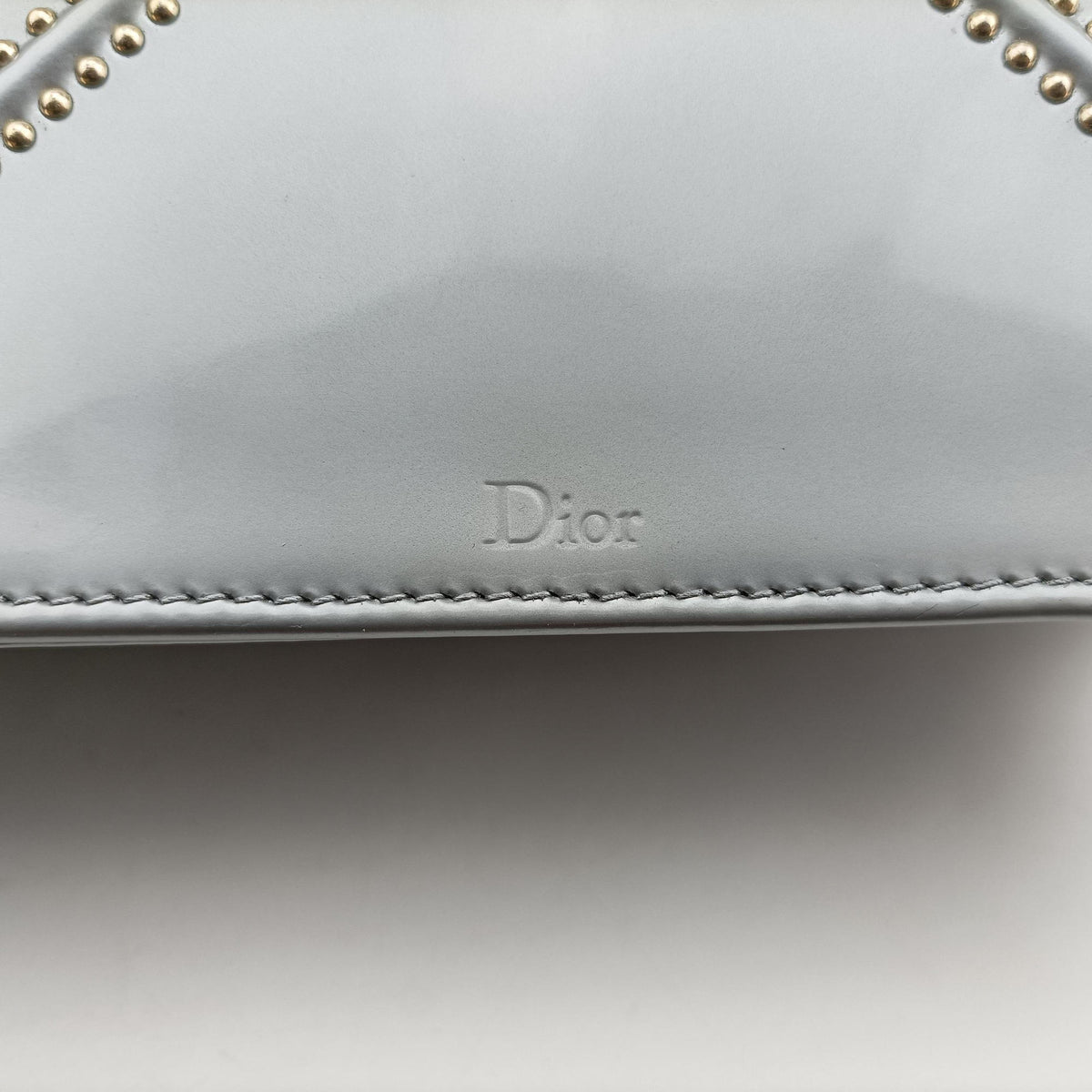 Pre-owned Christian Dior Diorama Silver Patent Leather  shoulderbag | stylenewstar