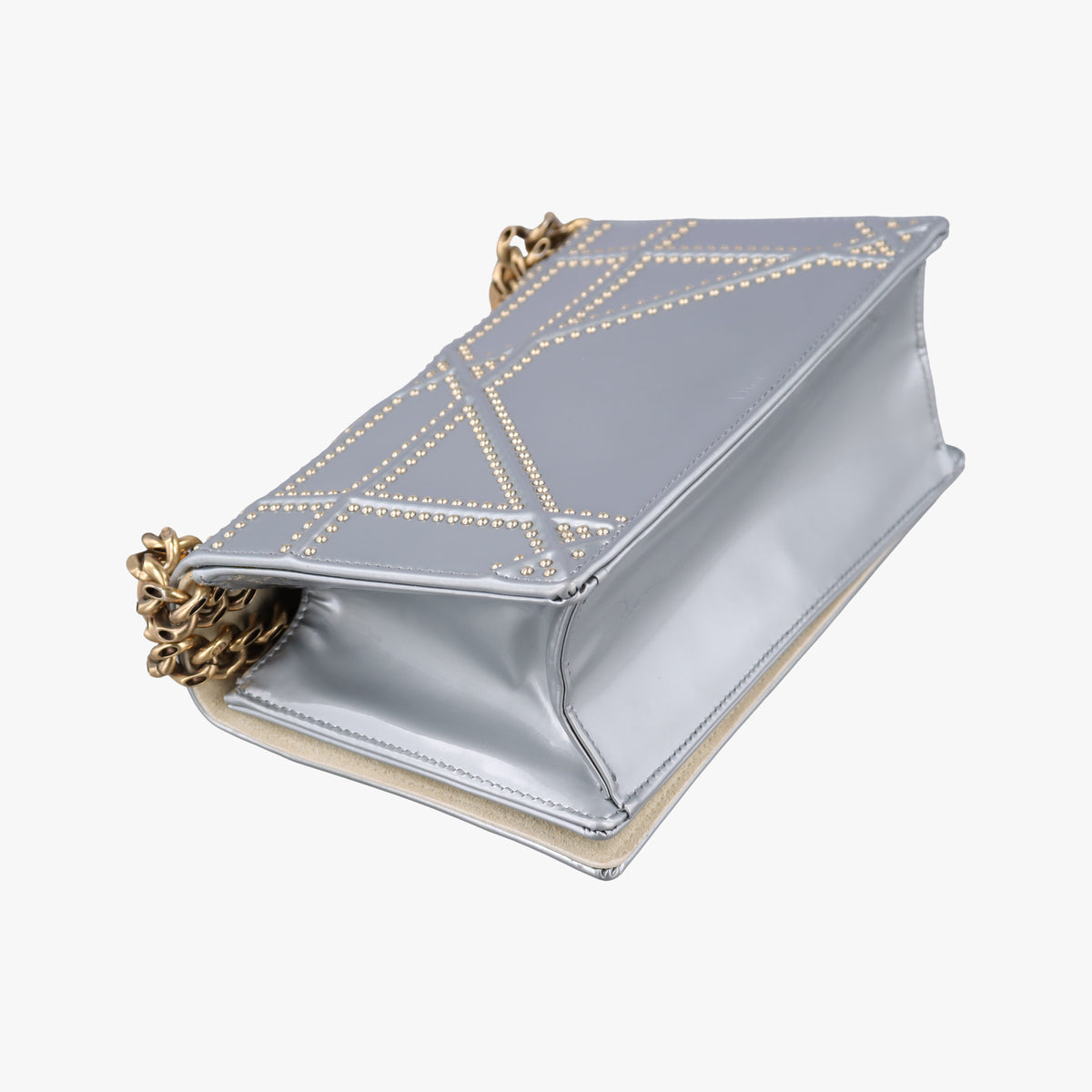Pre-owned Christian Dior Diorama Silver Patent Leather  shoulderbag | stylenewstar