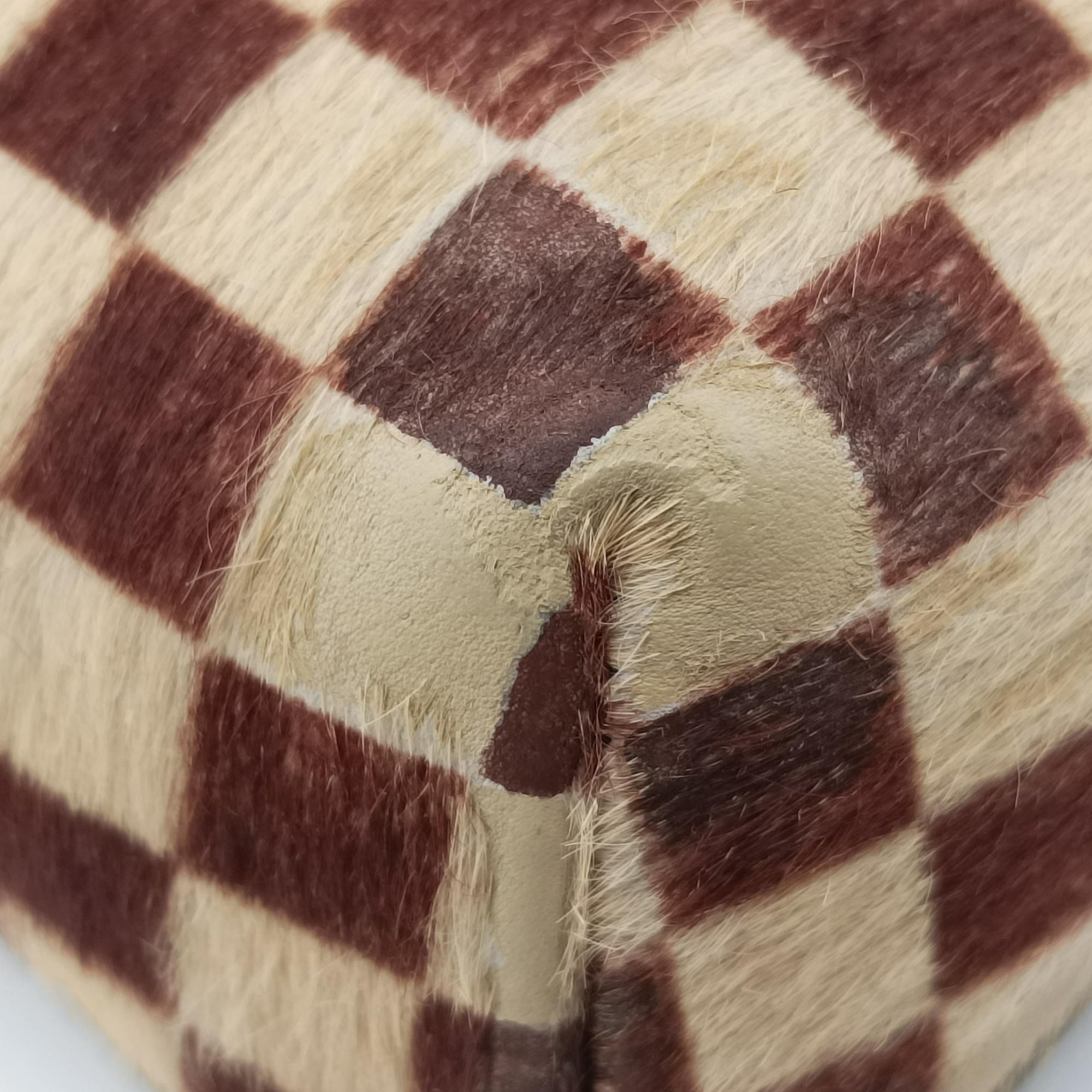 Pre-owned Louis Vuitton Gazelle  Brown Damier Sauvage Pony Hair M92130 shoulderbag | stylenewstar