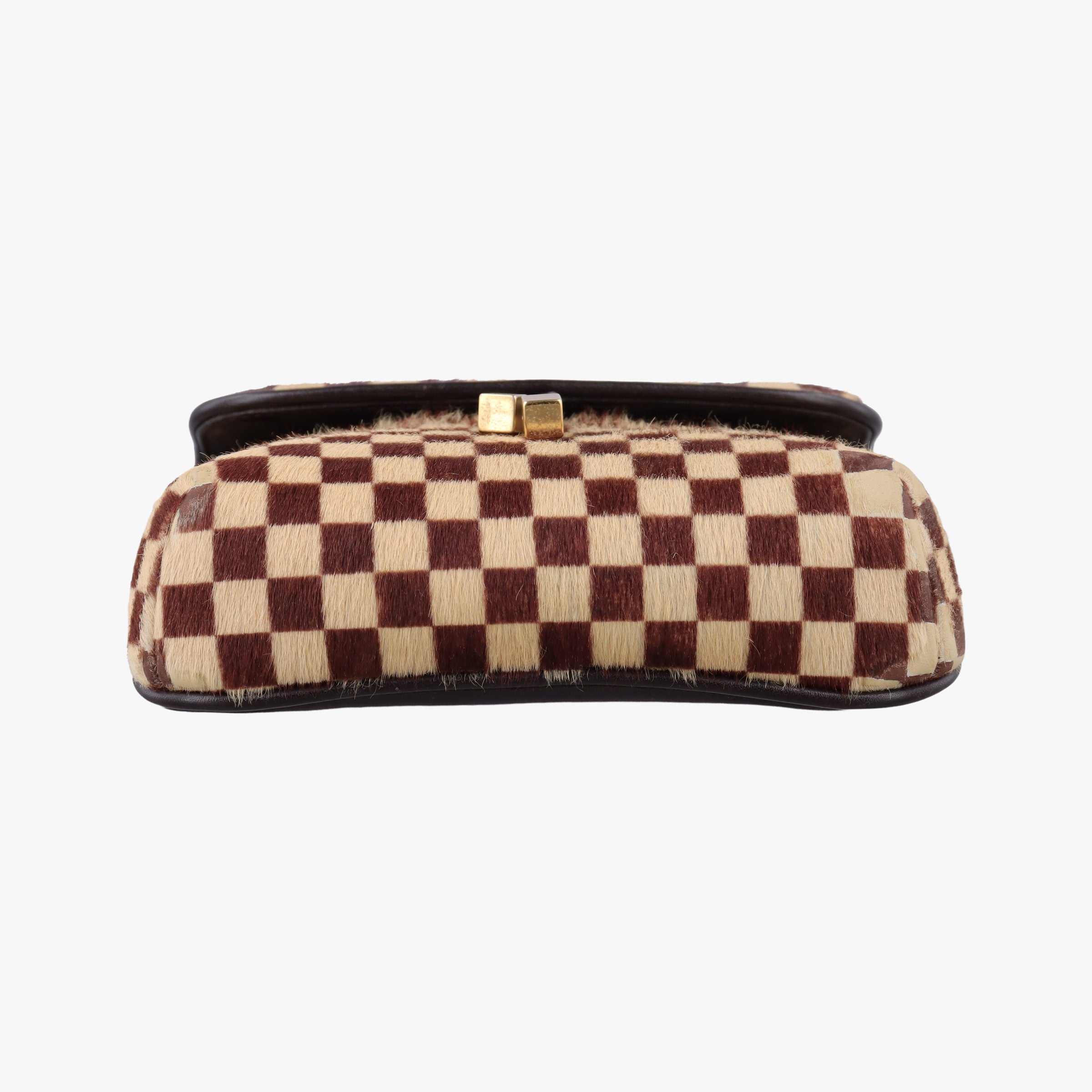 Pre-owned Louis Vuitton Gazelle  Brown Damier Sauvage Pony Hair M92130 shoulderbag | stylenewstar