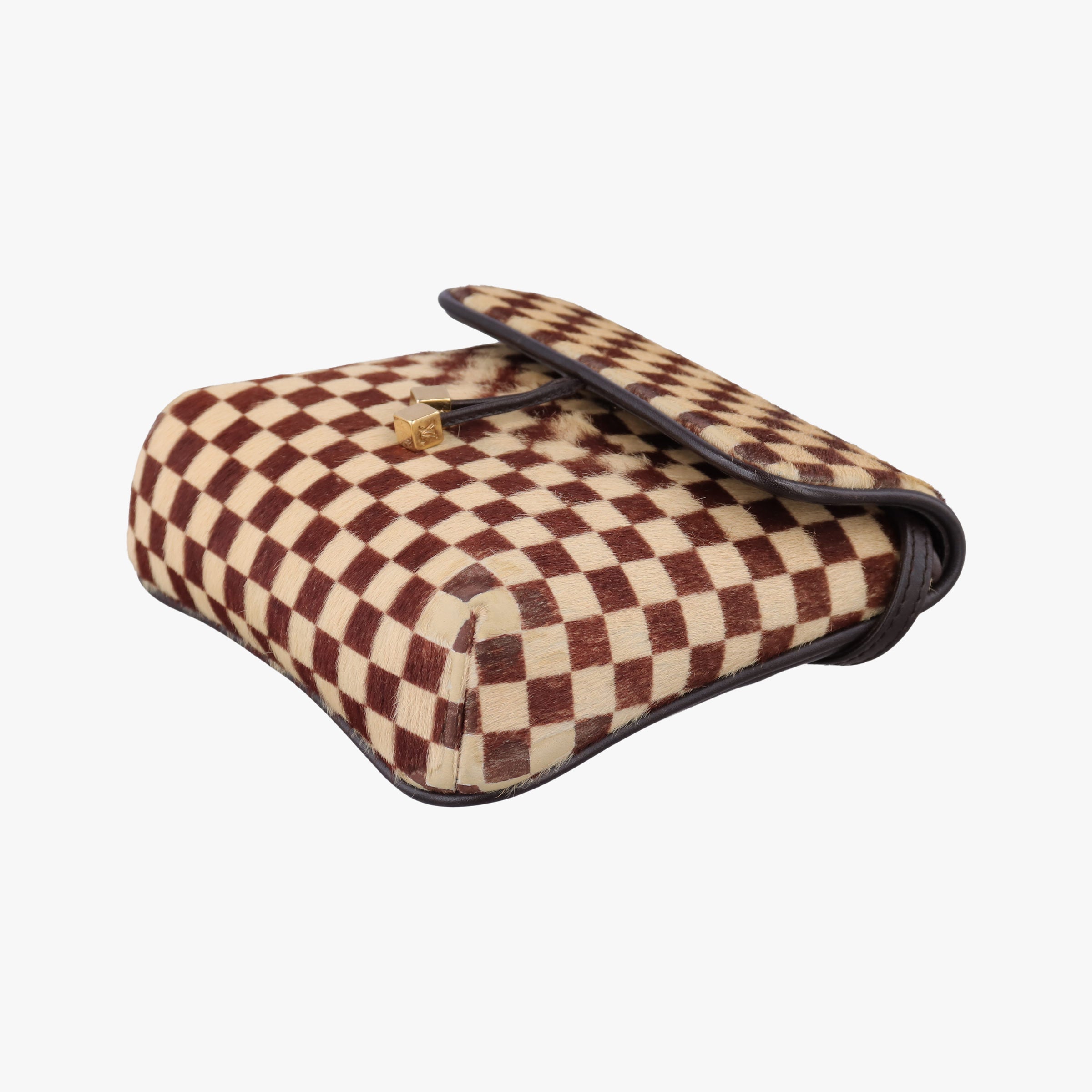 Pre-owned Louis Vuitton Gazelle  Brown Damier Sauvage Pony Hair M92130 shoulderbag | stylenewstar