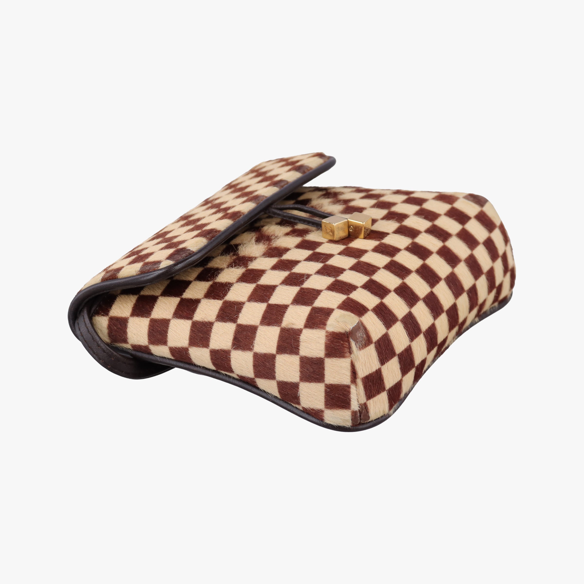 Pre-owned Louis Vuitton Gazelle  Brown Damier Sauvage Pony Hair M92130 shoulderbag | stylenewstar