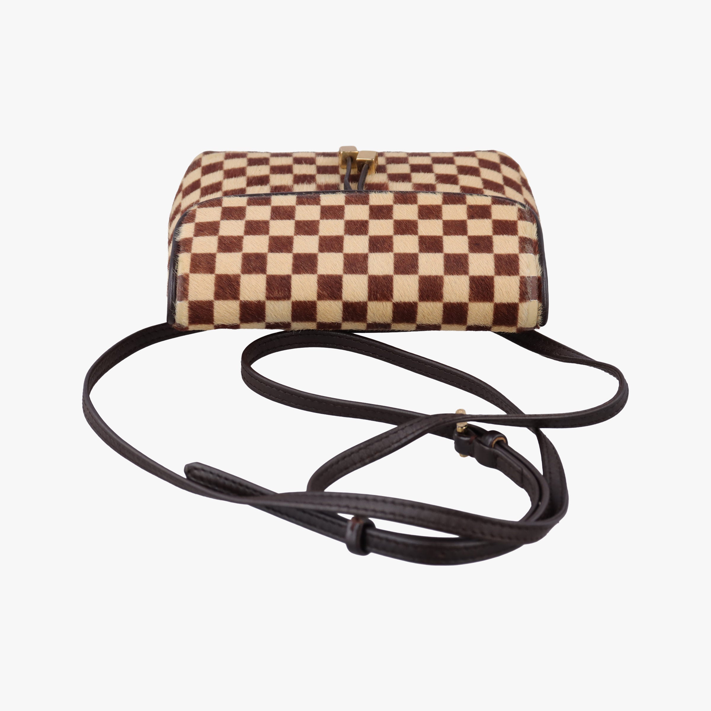 Pre-owned Louis Vuitton Gazelle  Brown Damier Sauvage Pony Hair M92130 shoulderbag | stylenewstar