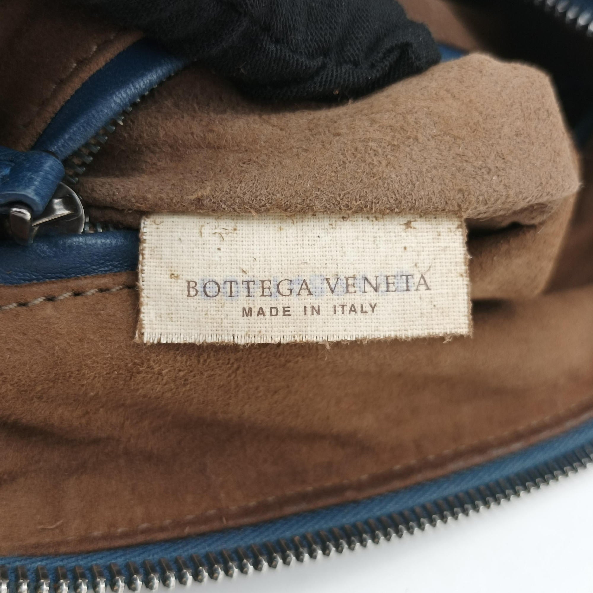 Pre-owned Bottega Veneta NODINI Intrecciato Blue lambskin  shoulderbag | stylenewstar