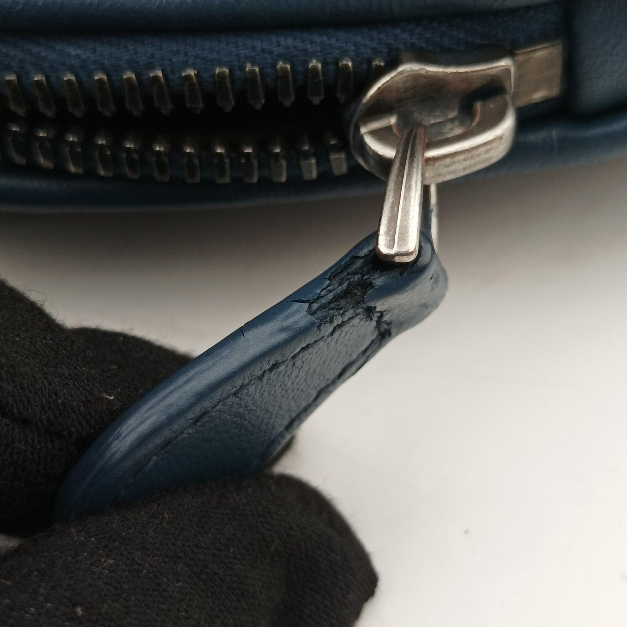 Pre-owned Bottega Veneta NODINI Intrecciato Blue lambskin  shoulderbag | stylenewstar