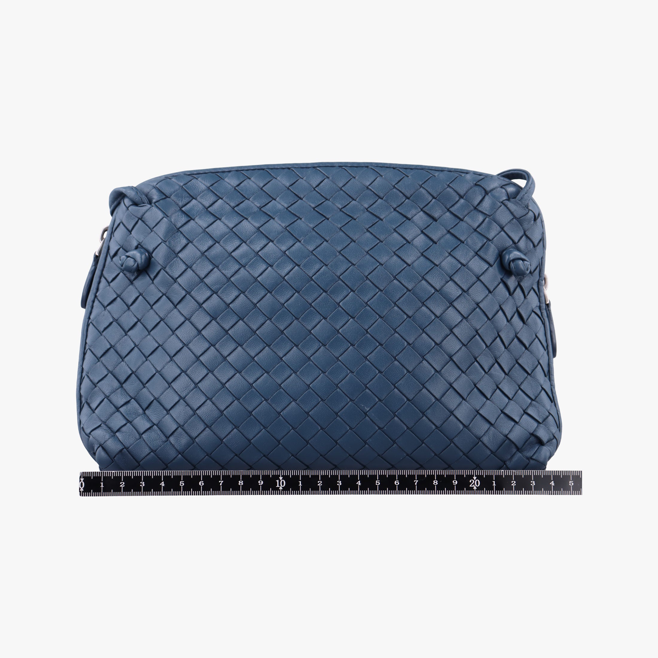 Pre-owned Bottega Veneta NODINI Intrecciato Blue lambskin  shoulderbag | stylenewstar