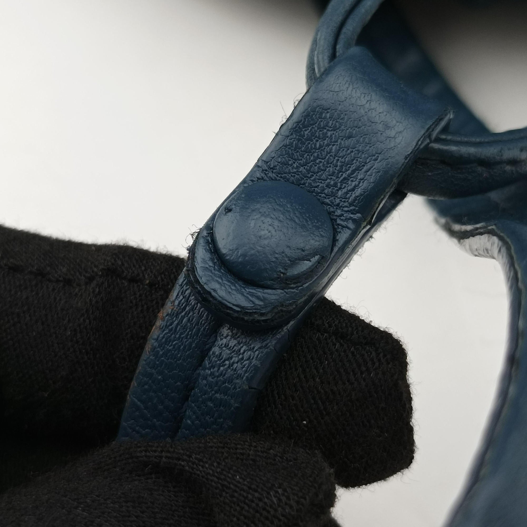 Pre-owned Bottega Veneta NODINI Intrecciato Blue lambskin  shoulderbag | stylenewstar