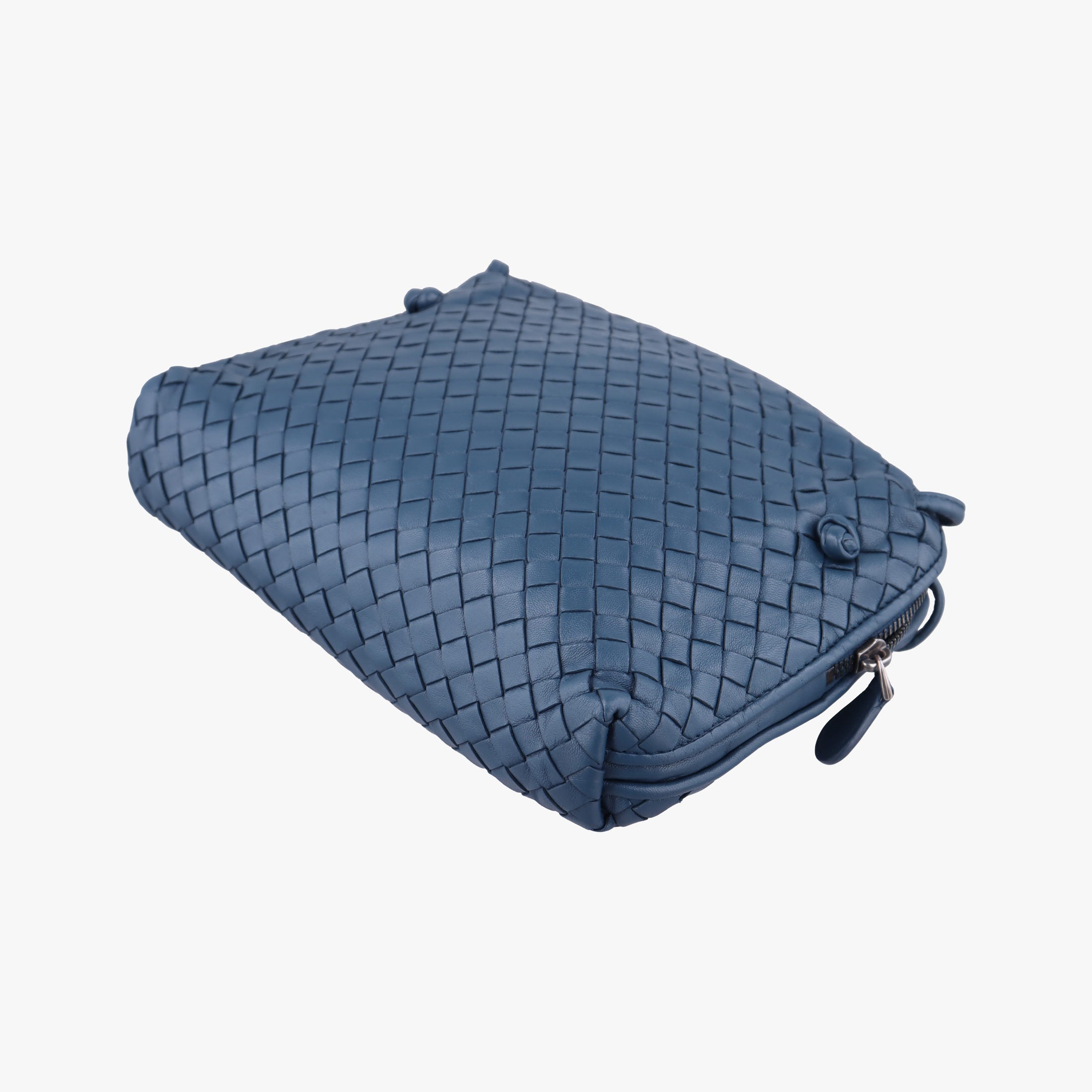 Pre-owned Bottega Veneta NODINI Intrecciato Blue lambskin  shoulderbag | stylenewstar