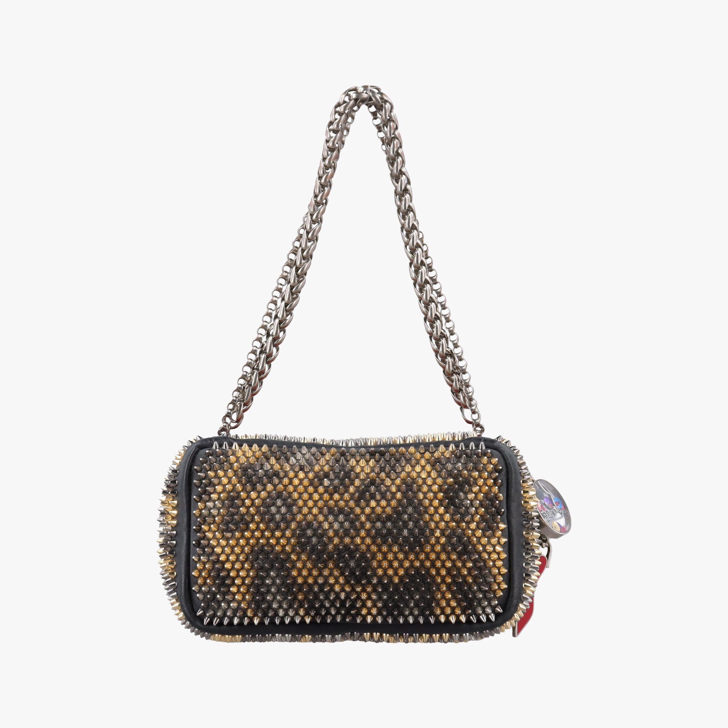 Vintage Christian Louboutin Piloutin Black×Leopard Print Leather  shoulderbag | stylenewstar