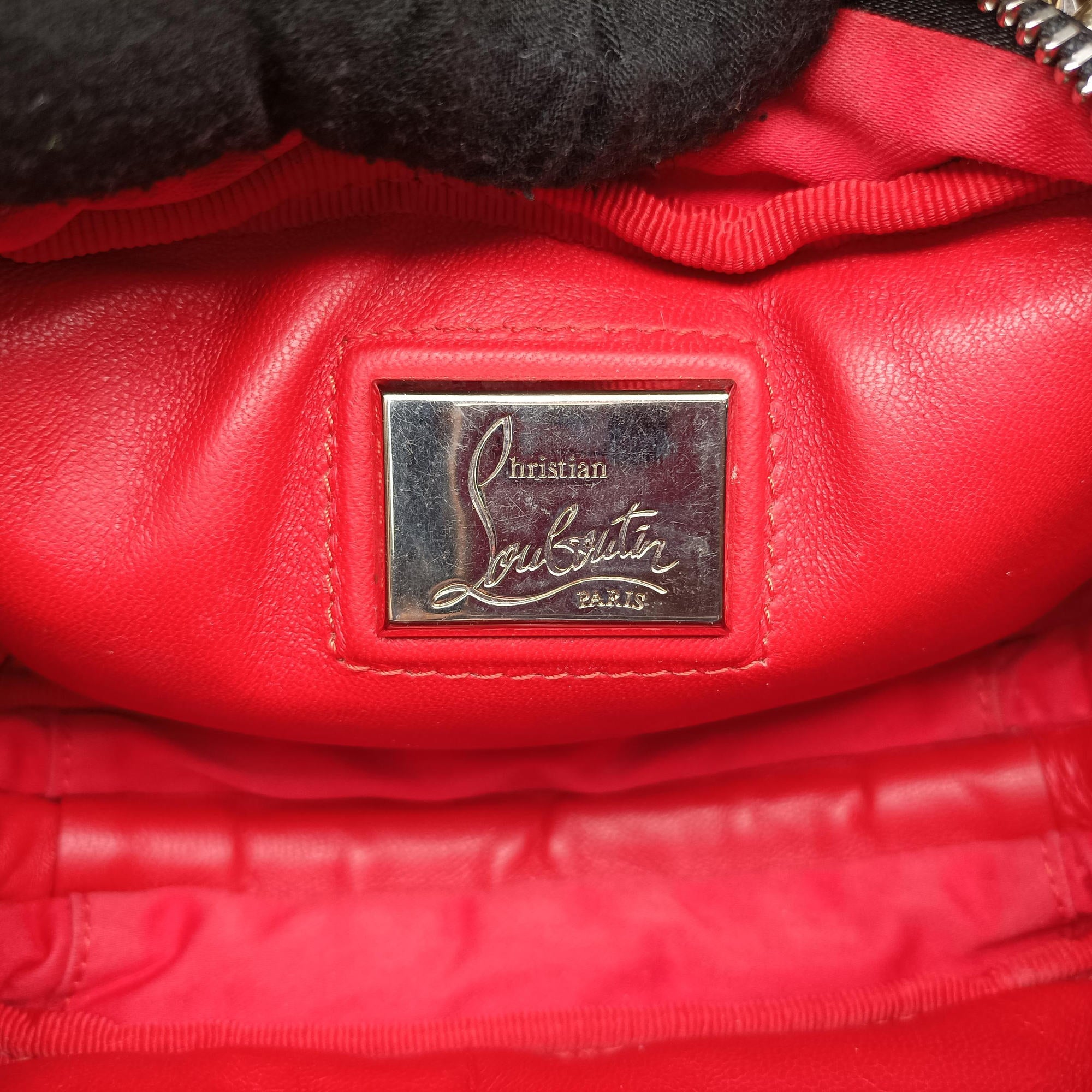 Vintage Christian Louboutin Piloutin Black×Leopard Print Leather  shoulderbag | stylenewstar