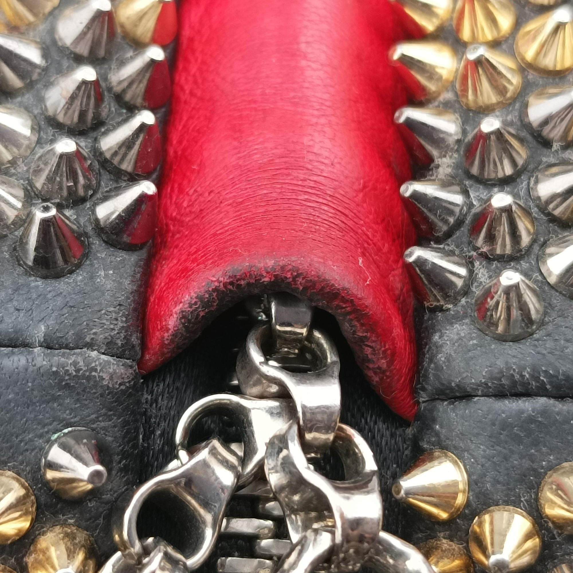 Vintage Christian Louboutin Piloutin Black×Leopard Print Leather  shoulderbag | stylenewstar