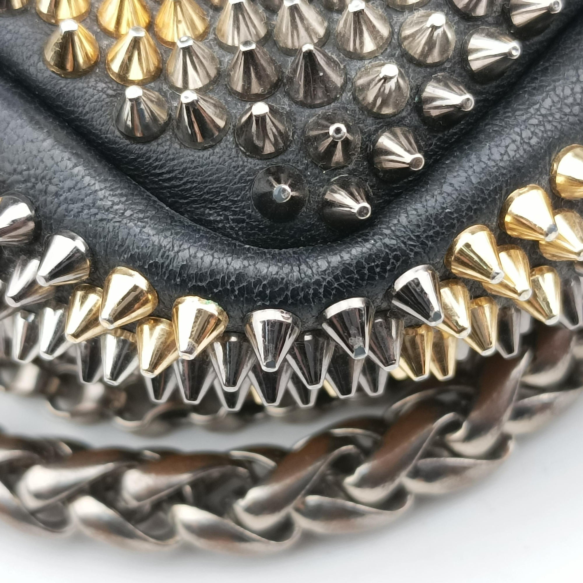 Vintage Christian Louboutin Piloutin Black×Leopard Print Leather  shoulderbag | stylenewstar