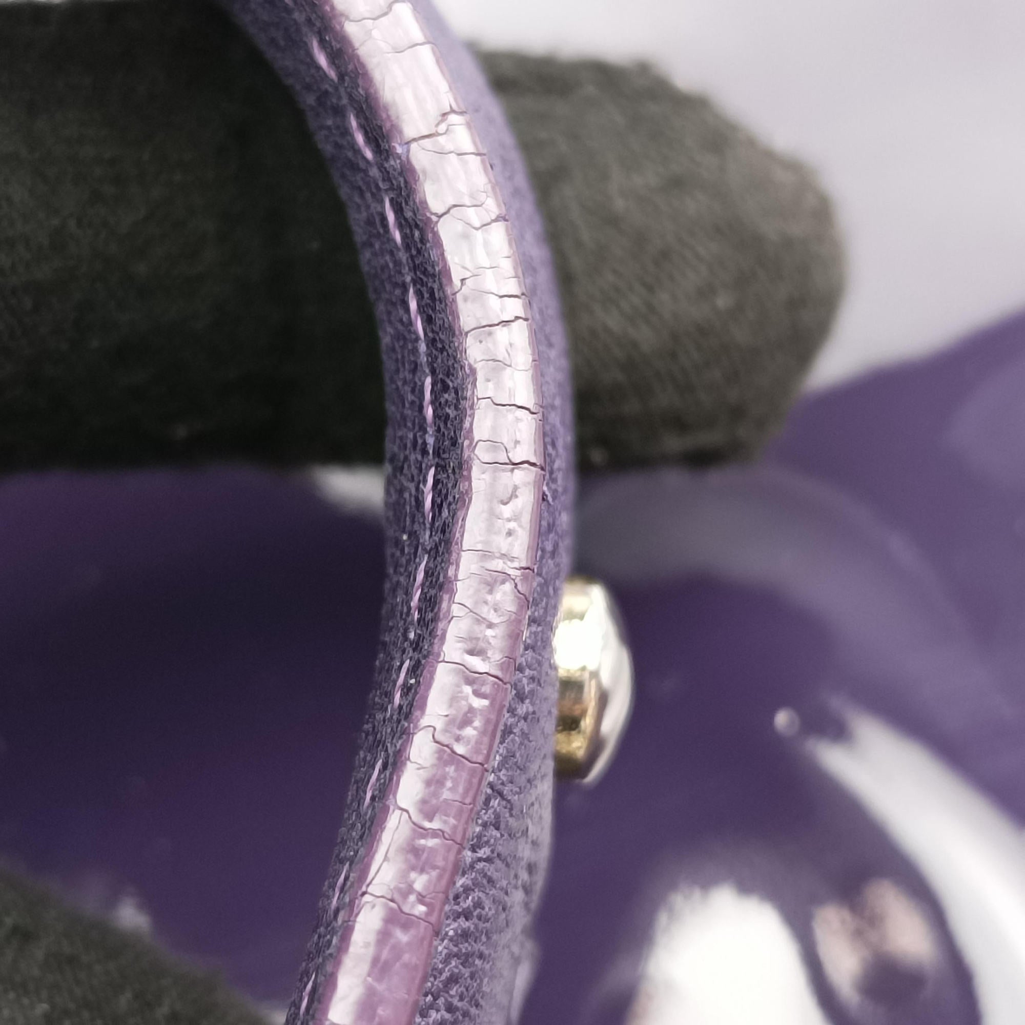 Pre-owned VERSACE medusa Purple Patent Leather  shoulderbag | stylenewstar