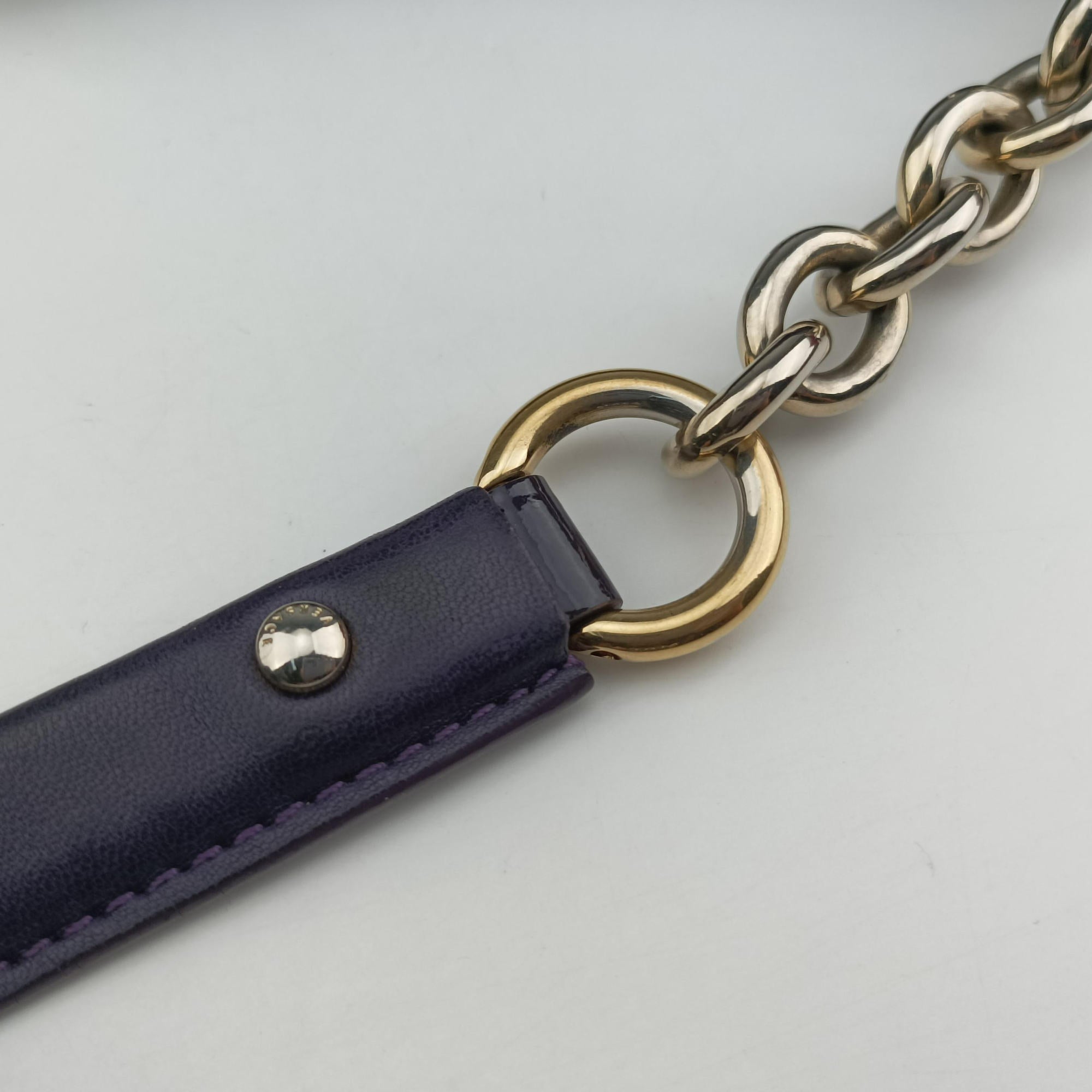 Pre-owned VERSACE medusa Purple Patent Leather  shoulderbag | stylenewstar