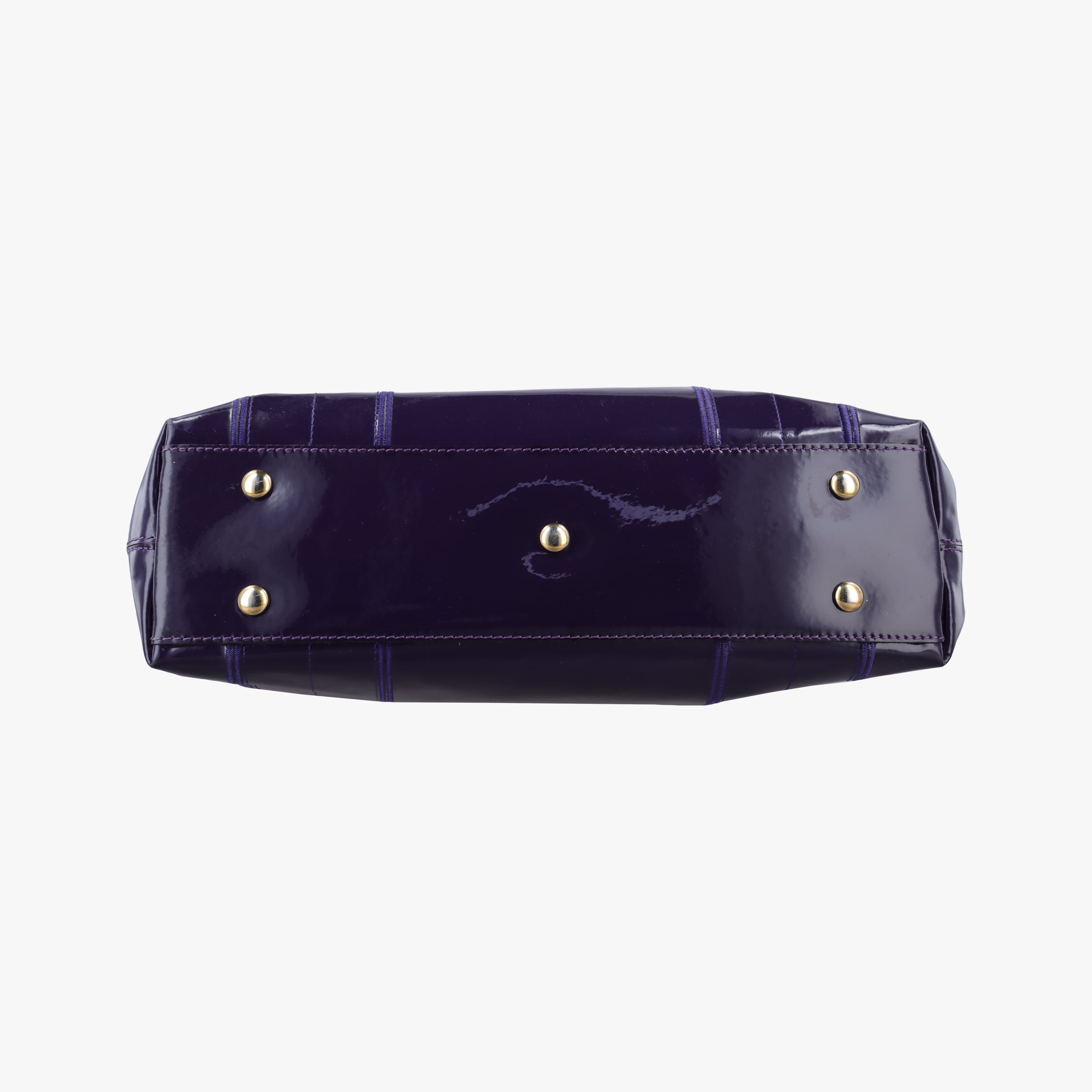 Pre-owned VERSACE medusa Purple Patent Leather  shoulderbag | stylenewstar