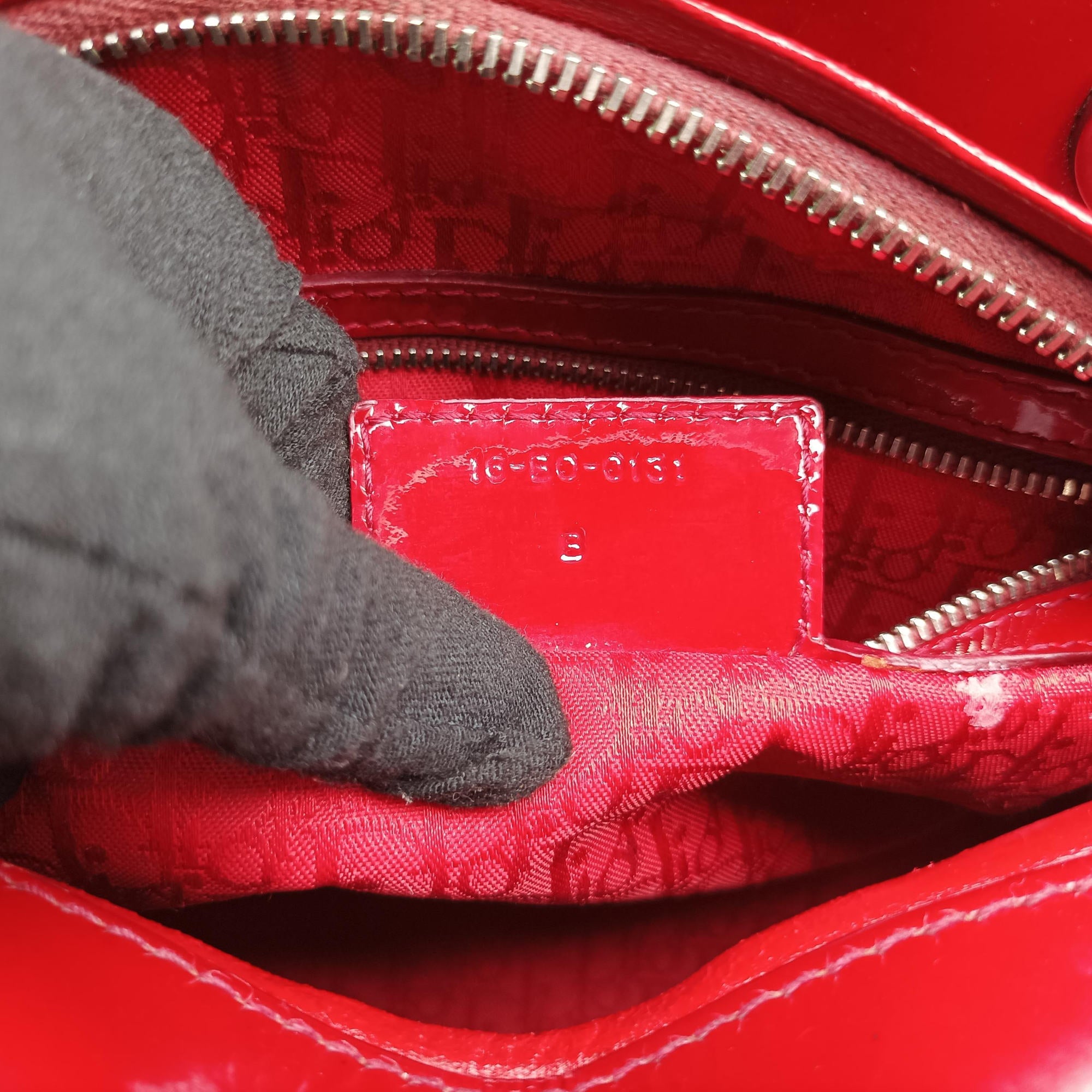 Vintage Christian Dior Lady Dior Red patent  shoulderbag | stylenewstar