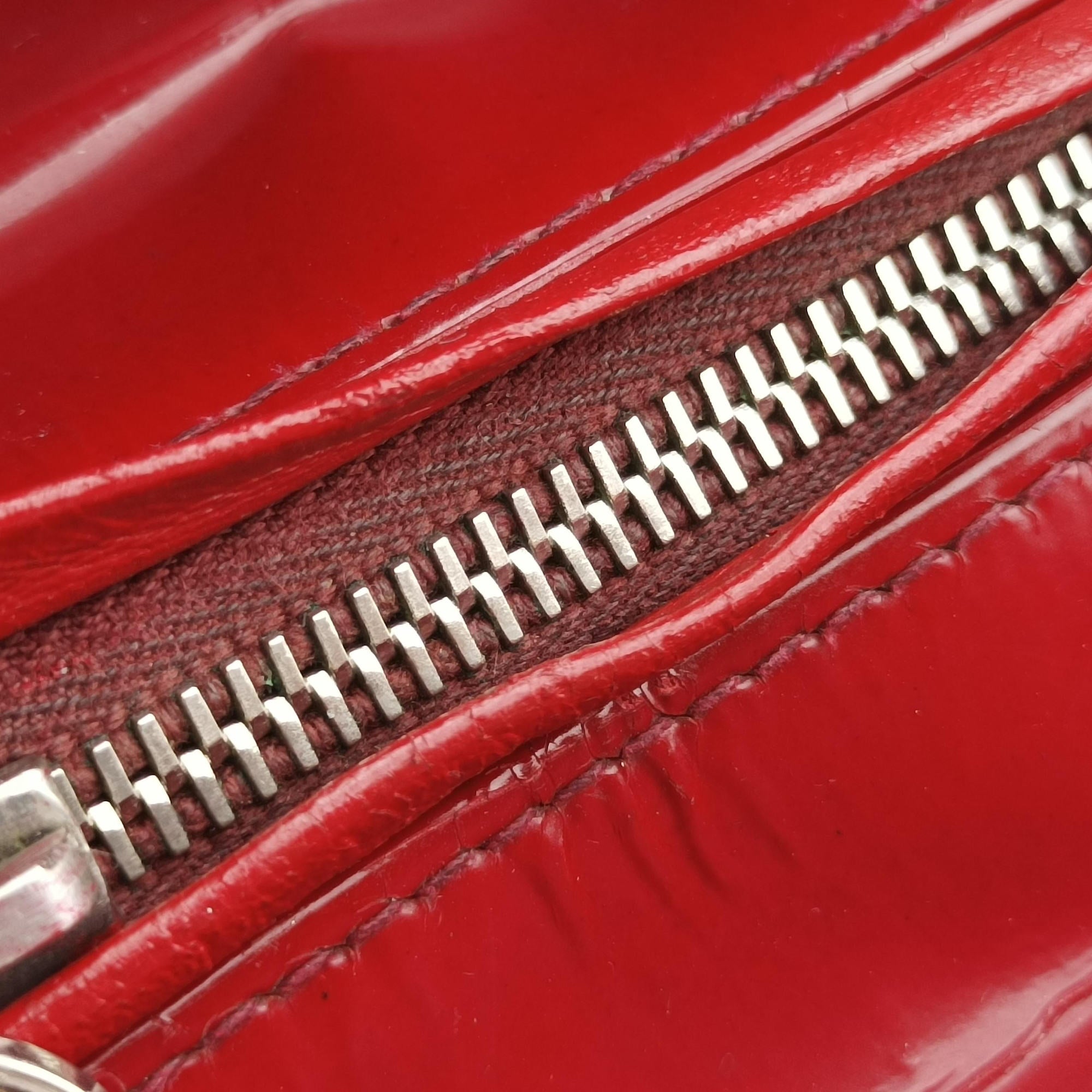 Vintage Christian Dior Lady Dior Red patent  shoulderbag | stylenewstar