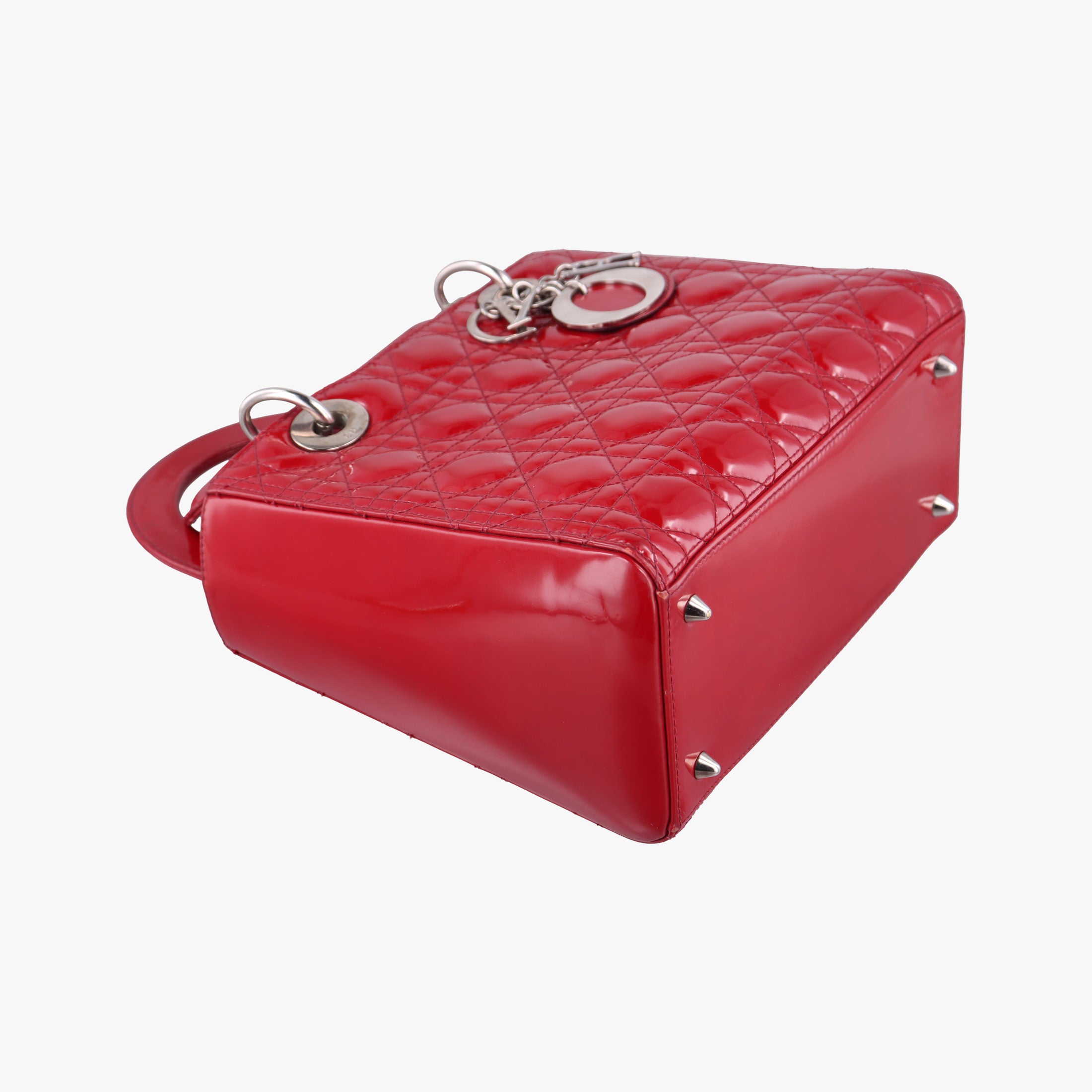Vintage Christian Dior Lady Dior Red patent  shoulderbag | stylenewstar