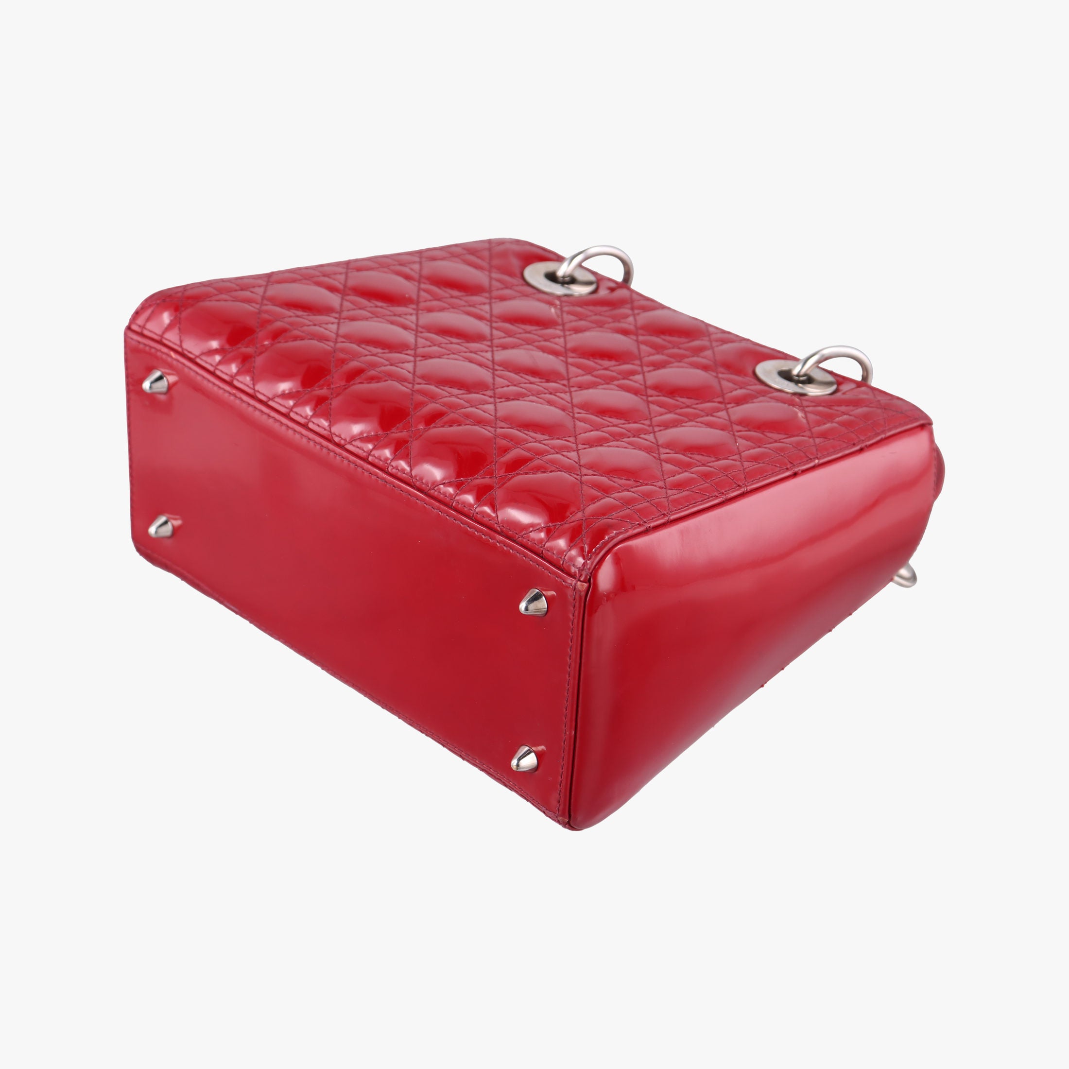 Vintage Christian Dior Lady Dior Red patent  shoulderbag | stylenewstar