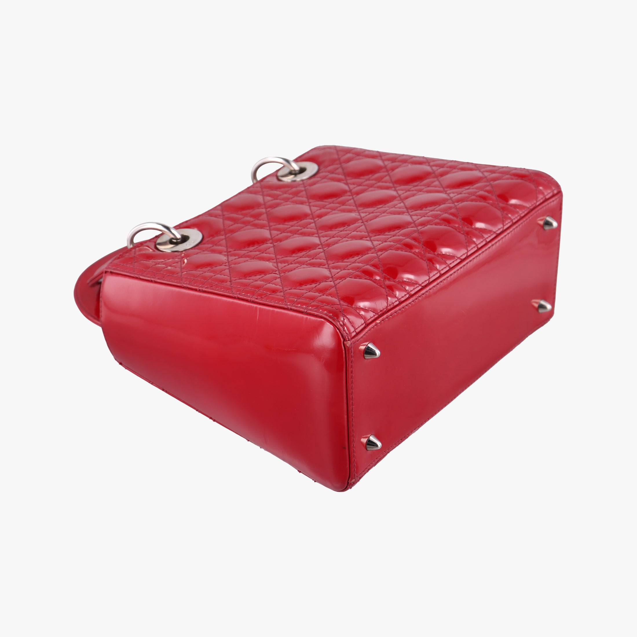 Vintage Christian Dior Lady Dior Red patent  shoulderbag | stylenewstar