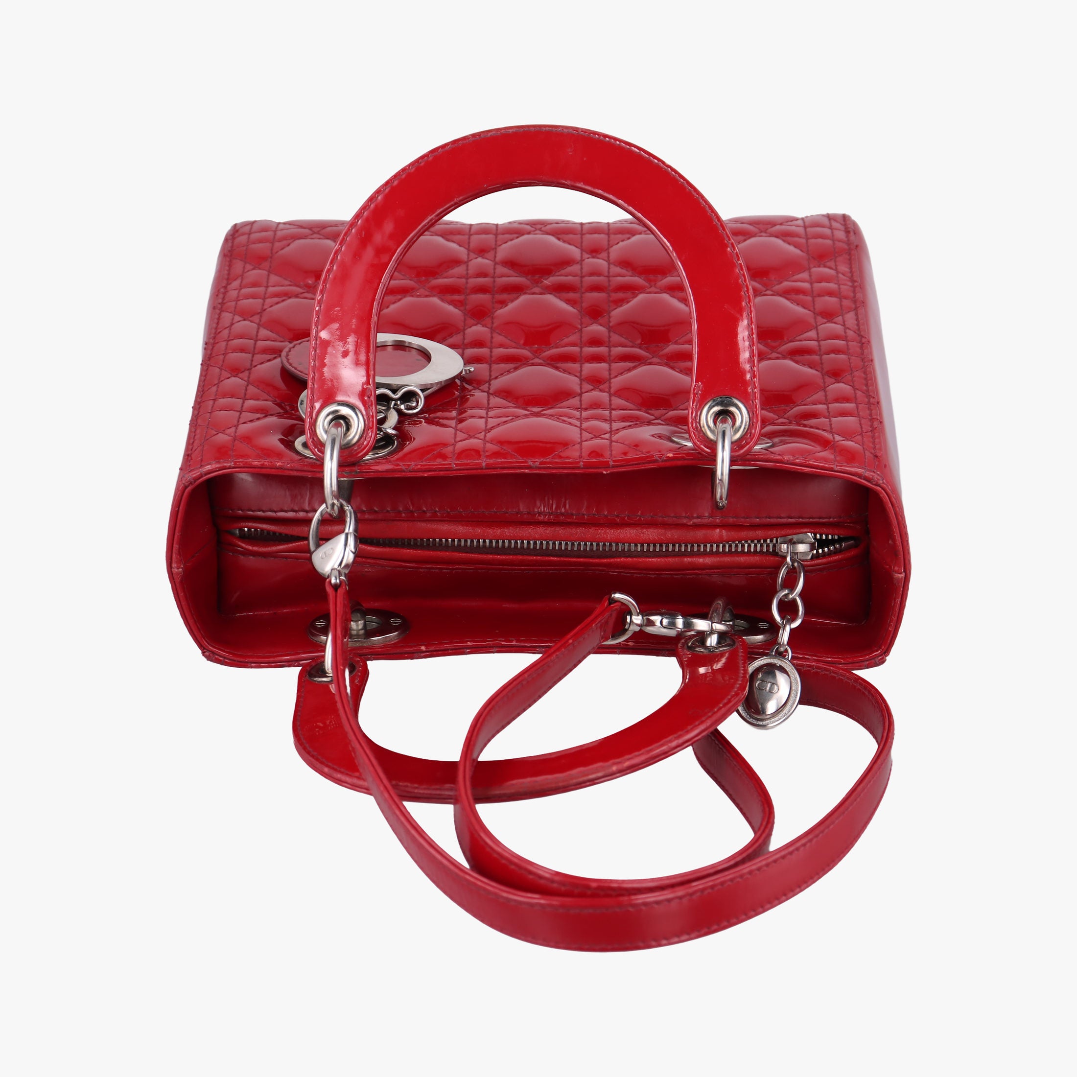 Vintage Christian Dior Lady Dior Red patent  shoulderbag | stylenewstar
