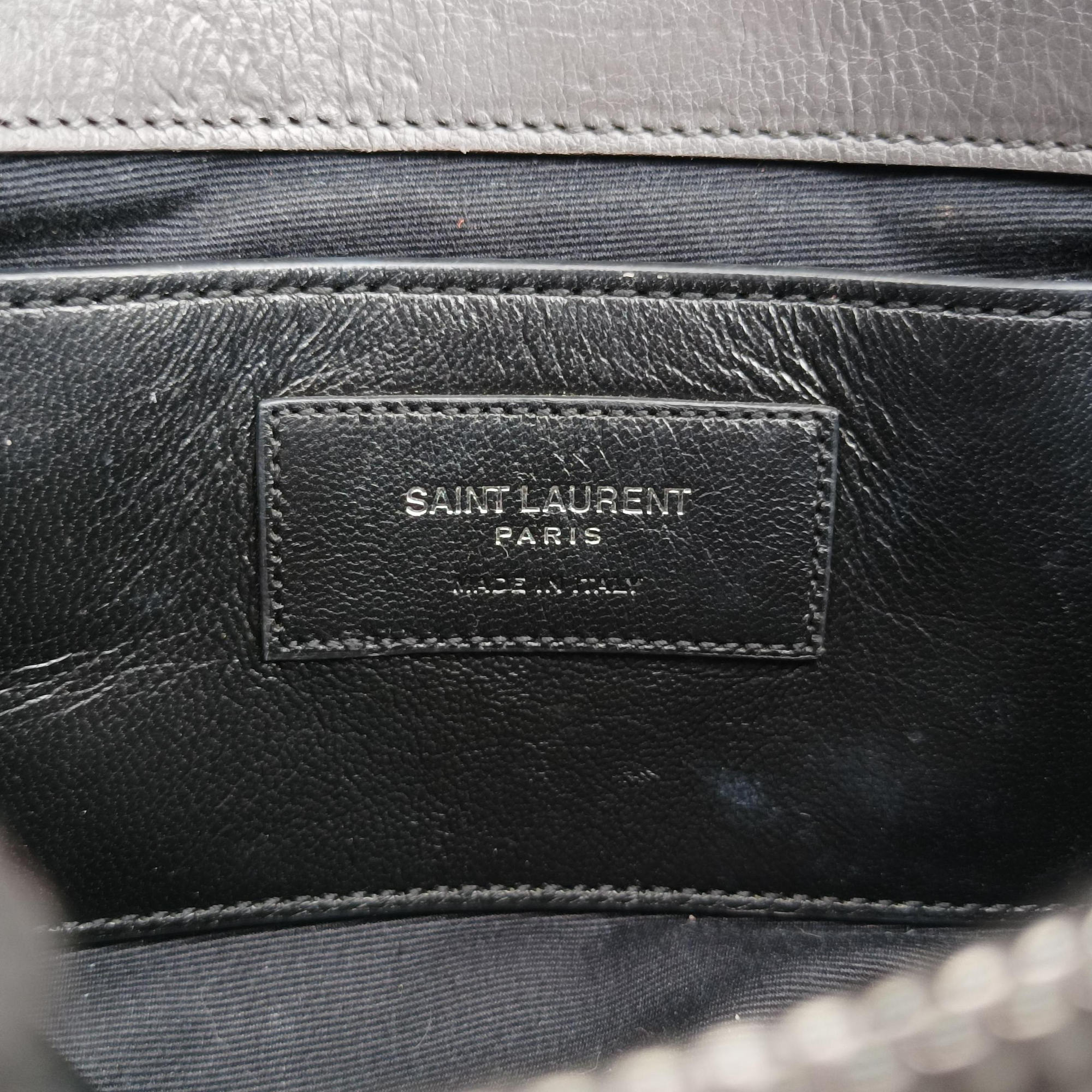 Vintage Yves Saint Laurent COLLEGE Grey Leather 428056 shoulderbag | stylenewstar