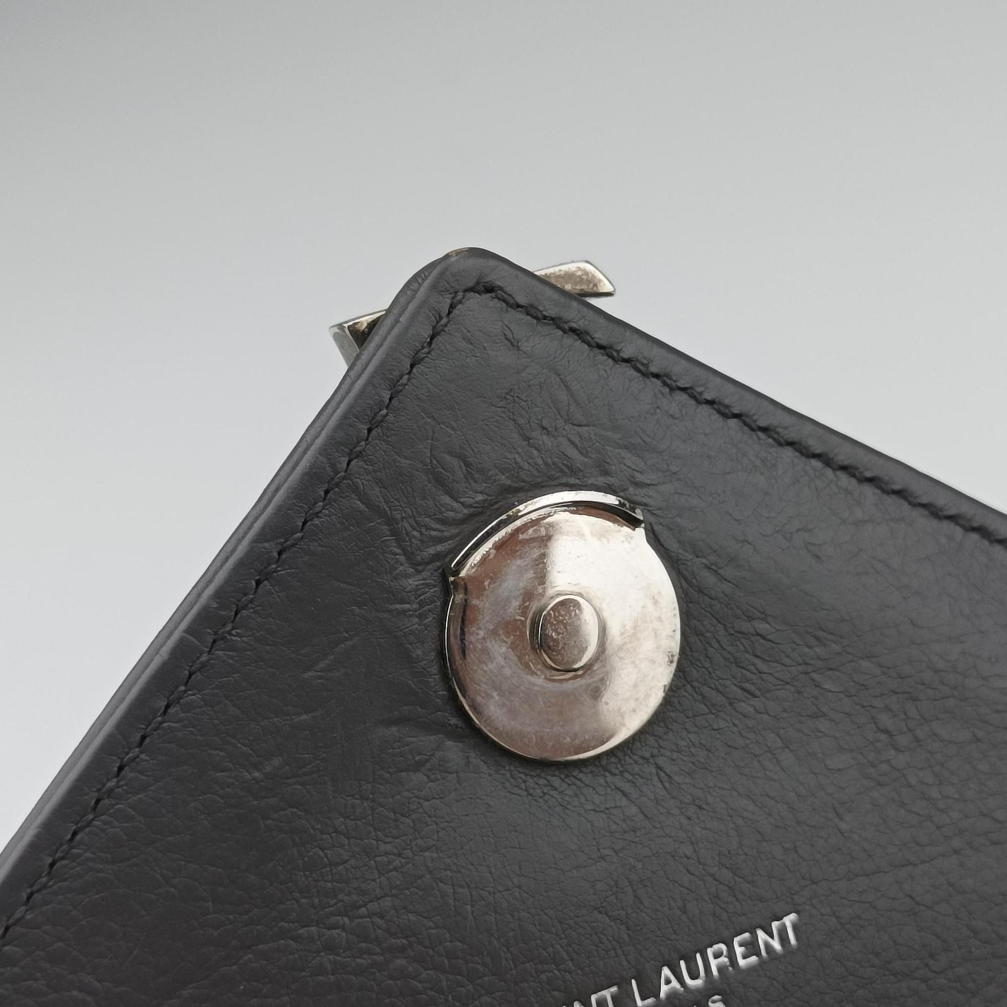 Vintage Yves Saint Laurent COLLEGE Grey Leather 428056 shoulderbag | stylenewstar
