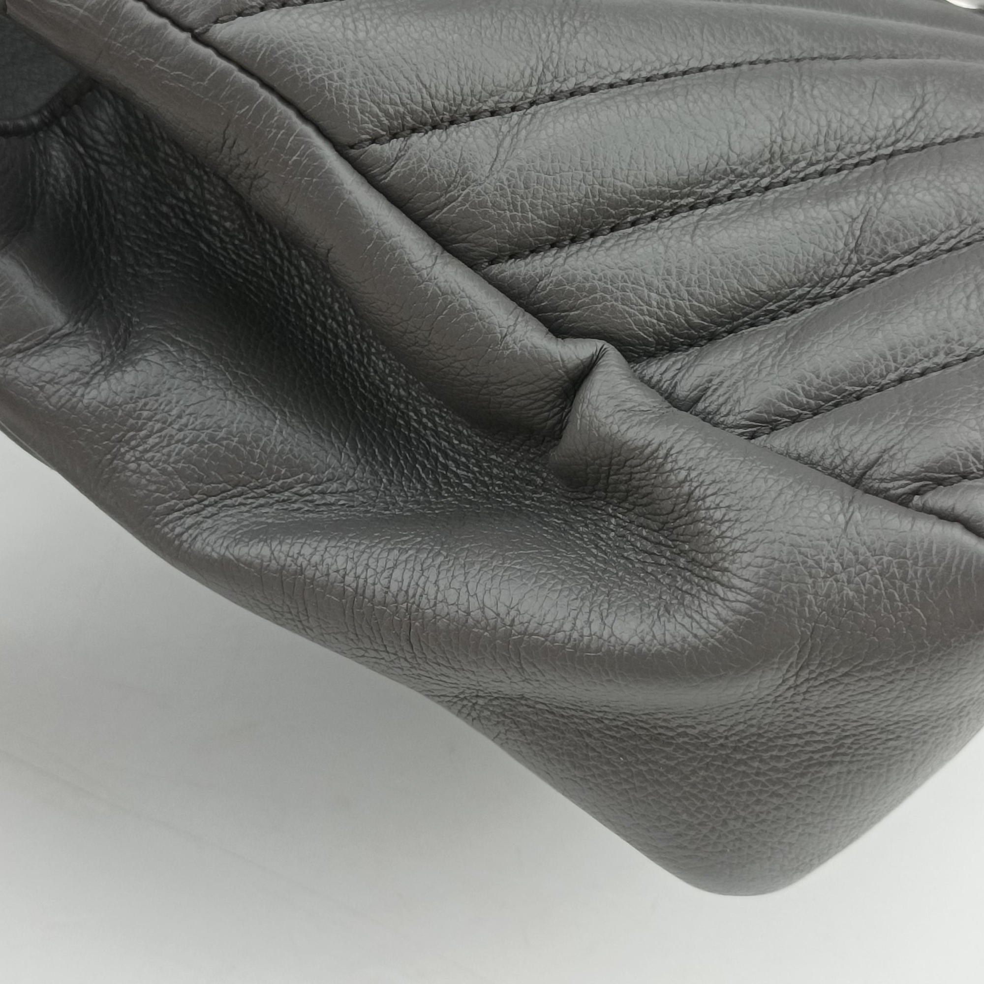 Vintage Yves Saint Laurent COLLEGE Grey Leather 428056 shoulderbag | stylenewstar