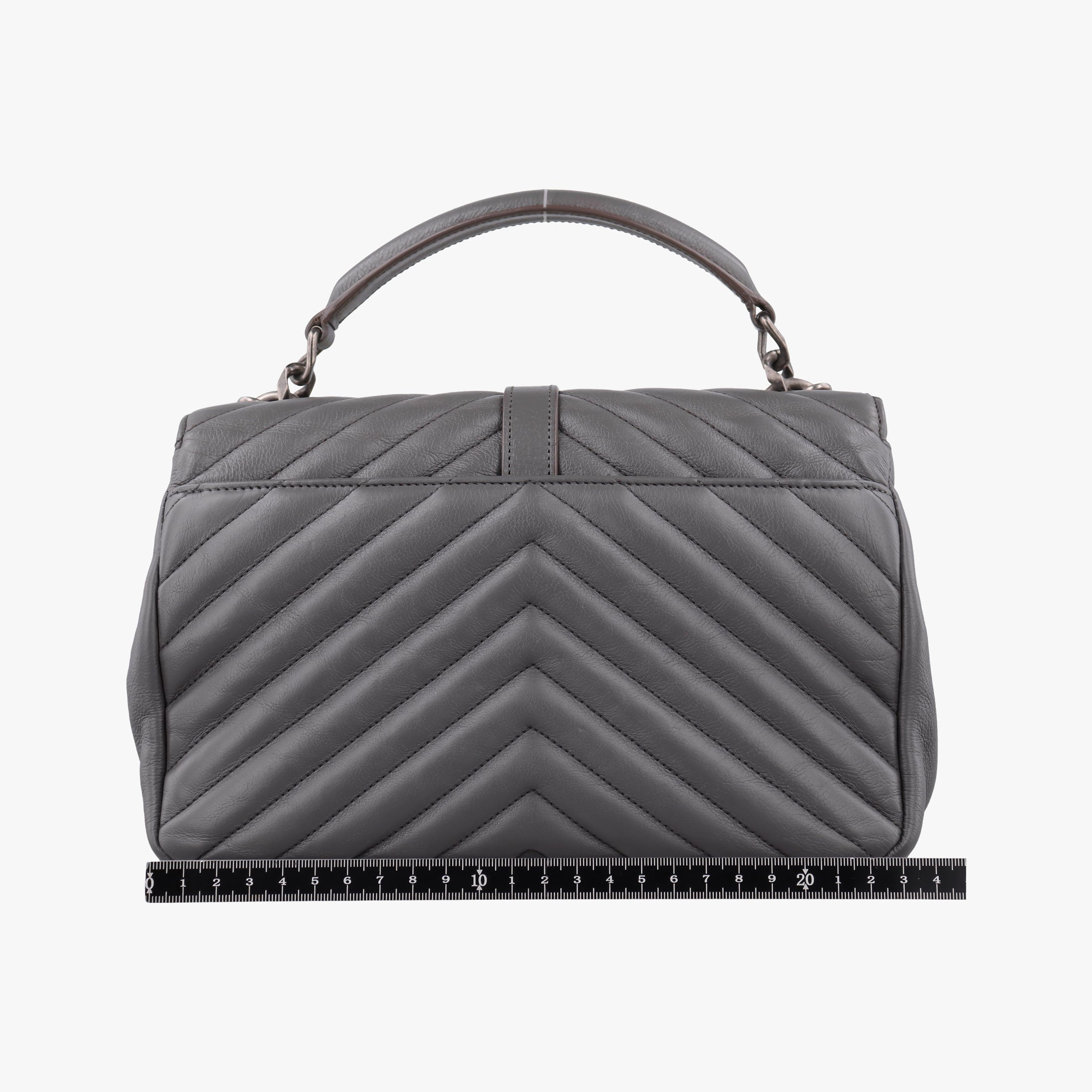 Vintage Yves Saint Laurent COLLEGE Grey Leather 428056 shoulderbag | stylenewstar