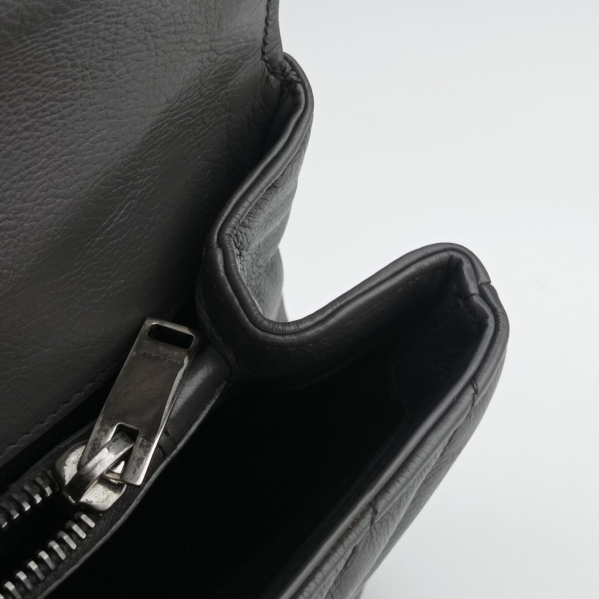 Pre-owned Yves Saint Laurent COLLEGE Grey Leather 428056 handbag | stylenewstar