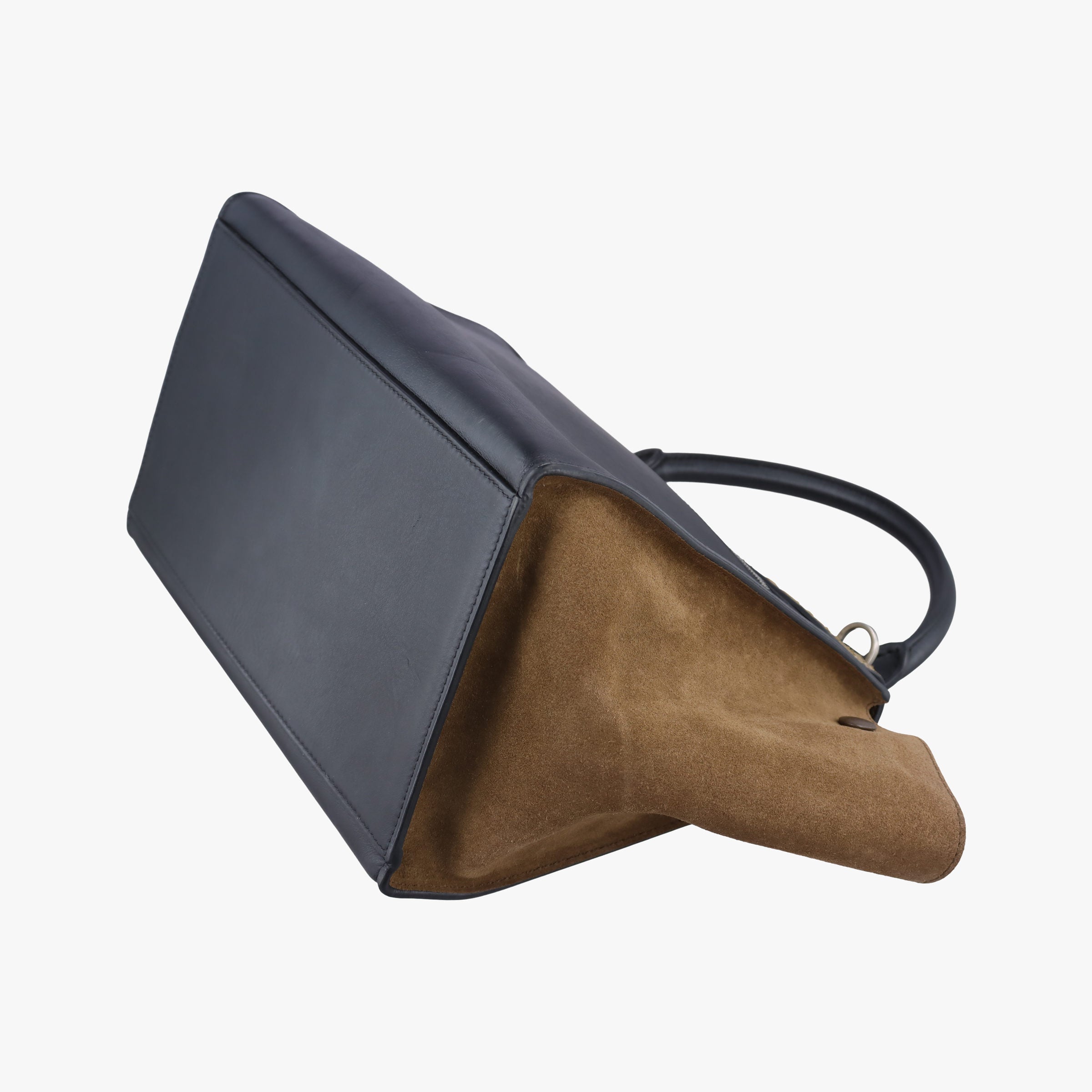 Pre-owned Celine Trapeze Brown × Black ×Beige Snakeskin × Leather  shoulderbag | stylenewstar