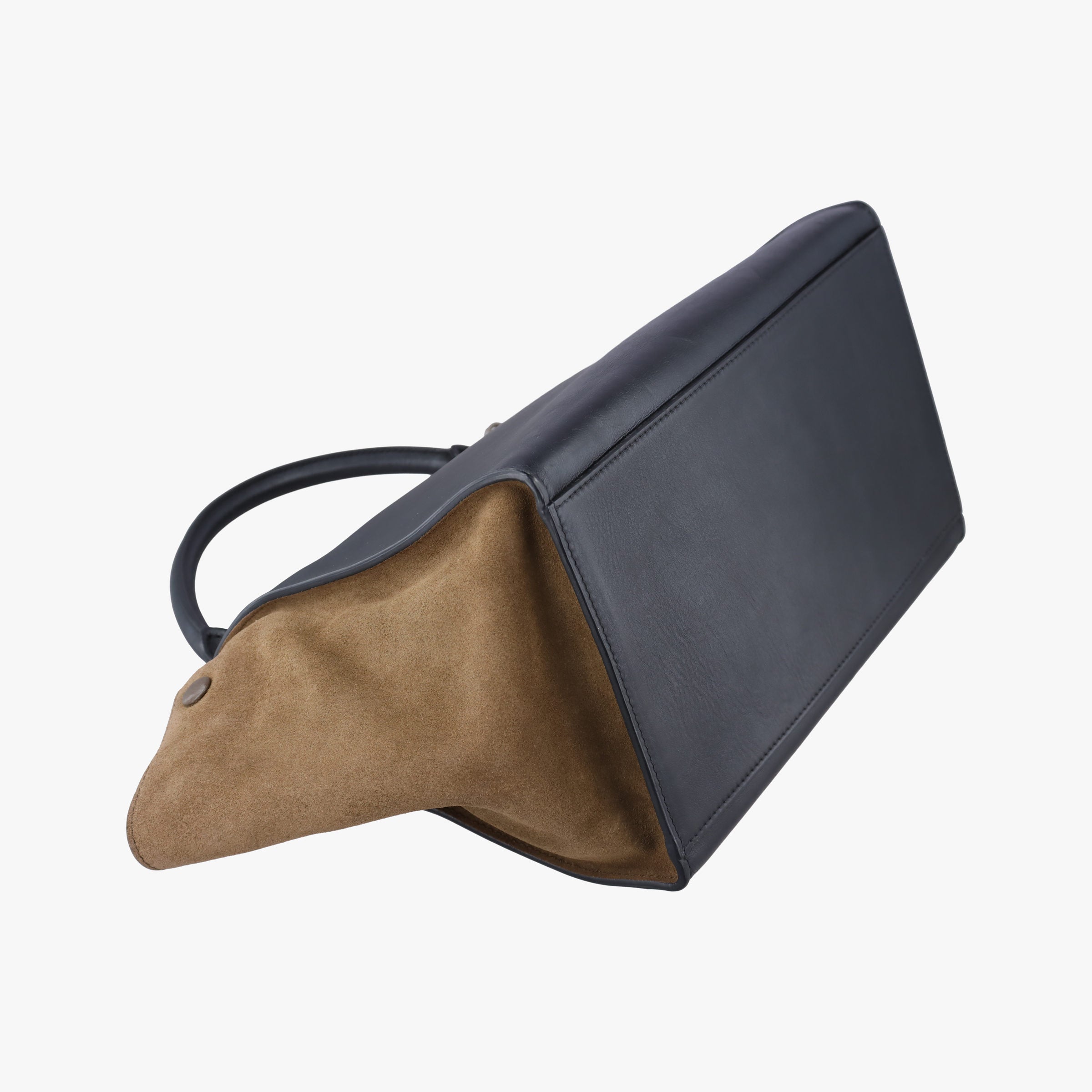 Pre-owned Celine Trapeze Brown × Black ×Beige Snakeskin × Leather  shoulderbag | stylenewstar